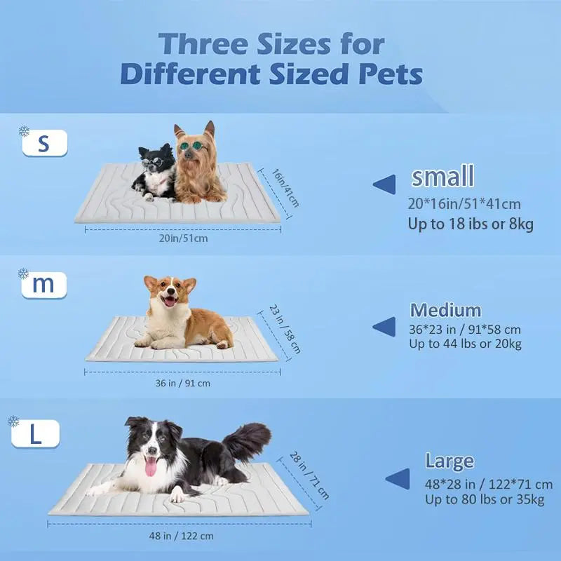 Cooling Mat for Dogs,Washable Pet Cooling Pad, No Gel, No Electric, Non-Slip Summer Crate Bed for Large Dogs,Cooling Pad Reversible (Cool & Warm), Pet Cool Mats for Dog and Cat use in Crate, Kennel, Bed, Sofa, Machine Washable, SummerVibes petlovers