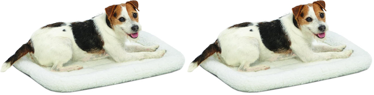 MidWest Homes for Pets QuietTime XXS Dog Bed - Gray Faux Fur Bolster, Ultra-Soft and Machine Washable, Fits 18-Inch Crates and Carriers, for Small Dogs and Cats
