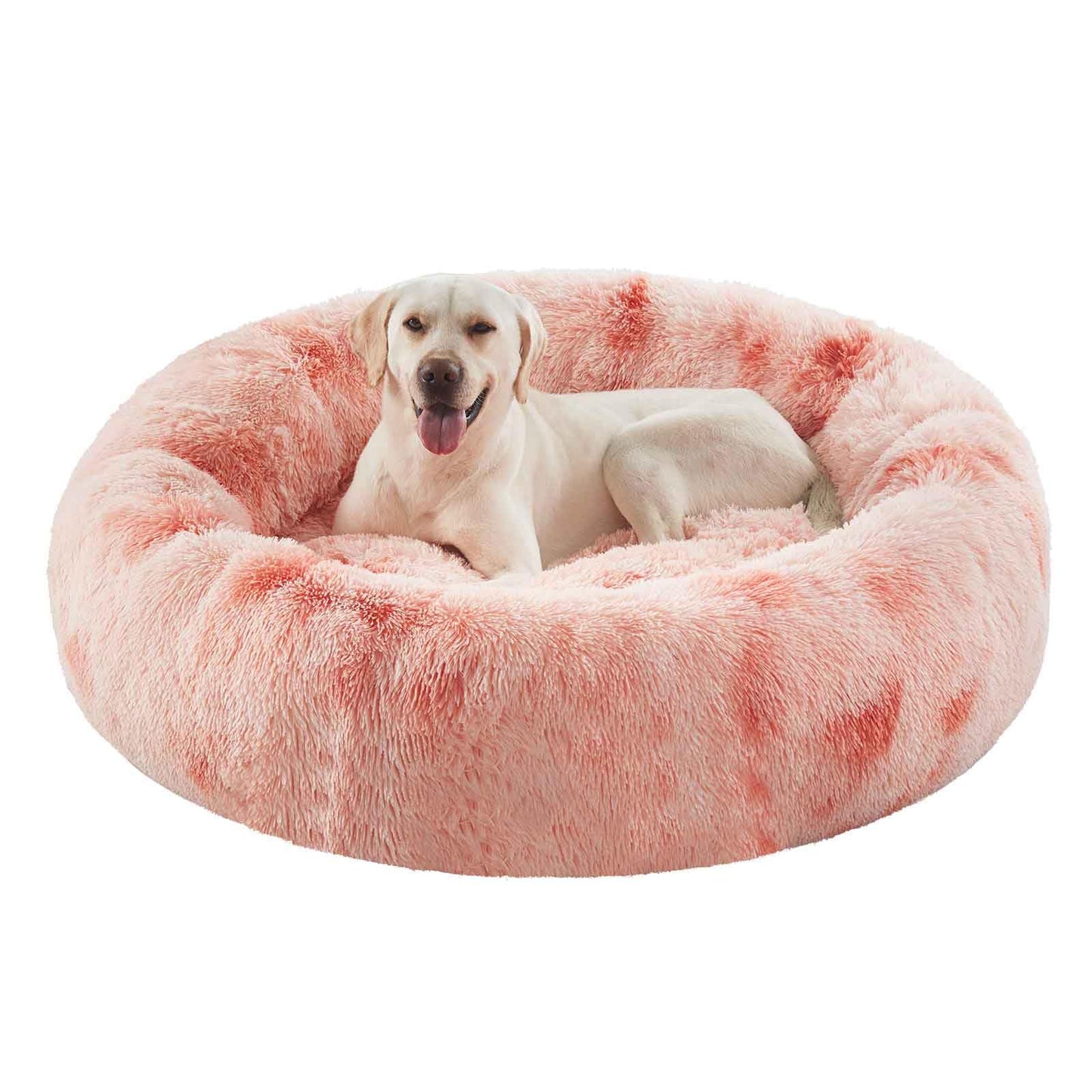 36 inches Donut Dog Bed for Large Dogs - Calming Fluffy Round Pet Bed with Removable & Washable Cover,Fits up to 80 lbs Pets (Dark Grey,Large)