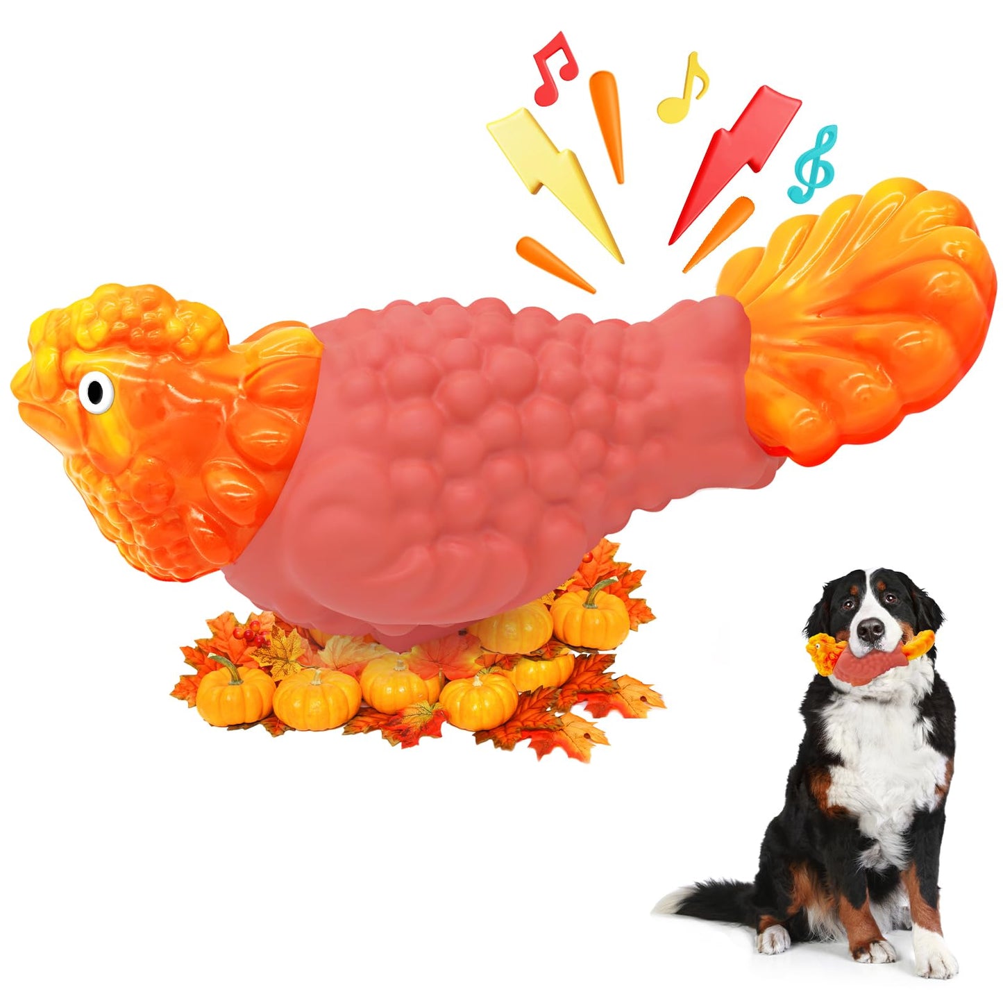 WinTour Tough Dog Toys for Aggressive Chewers, Indestructible Dog Chewers for Medium & Large Breeds, Squeaky Durable Chew Toys to Keep Them Busy, Reduce Boredom, Teeth Cleaning, Bacon Flavor