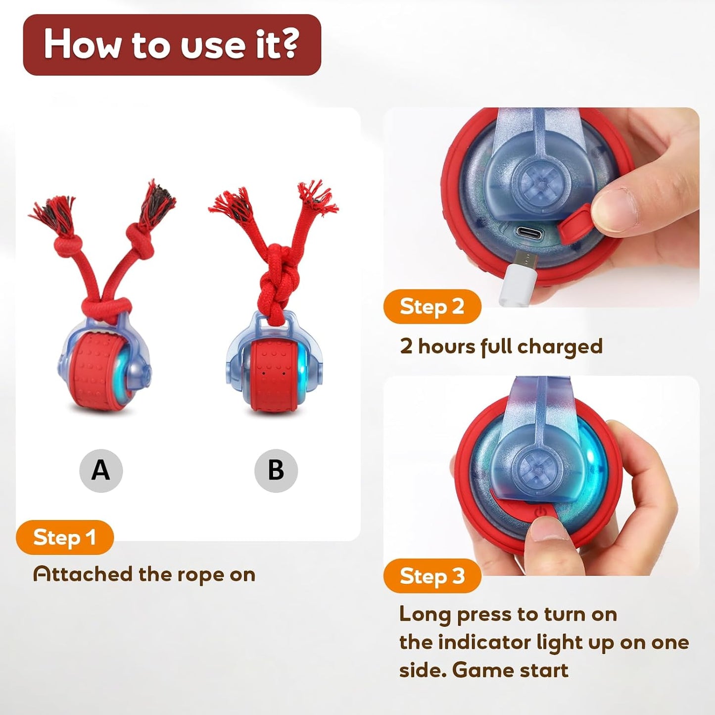 Dog Toys Interactive Dogs Squeaker with Super High-Speed Rechargeable Dog Barking Ball for Puppies