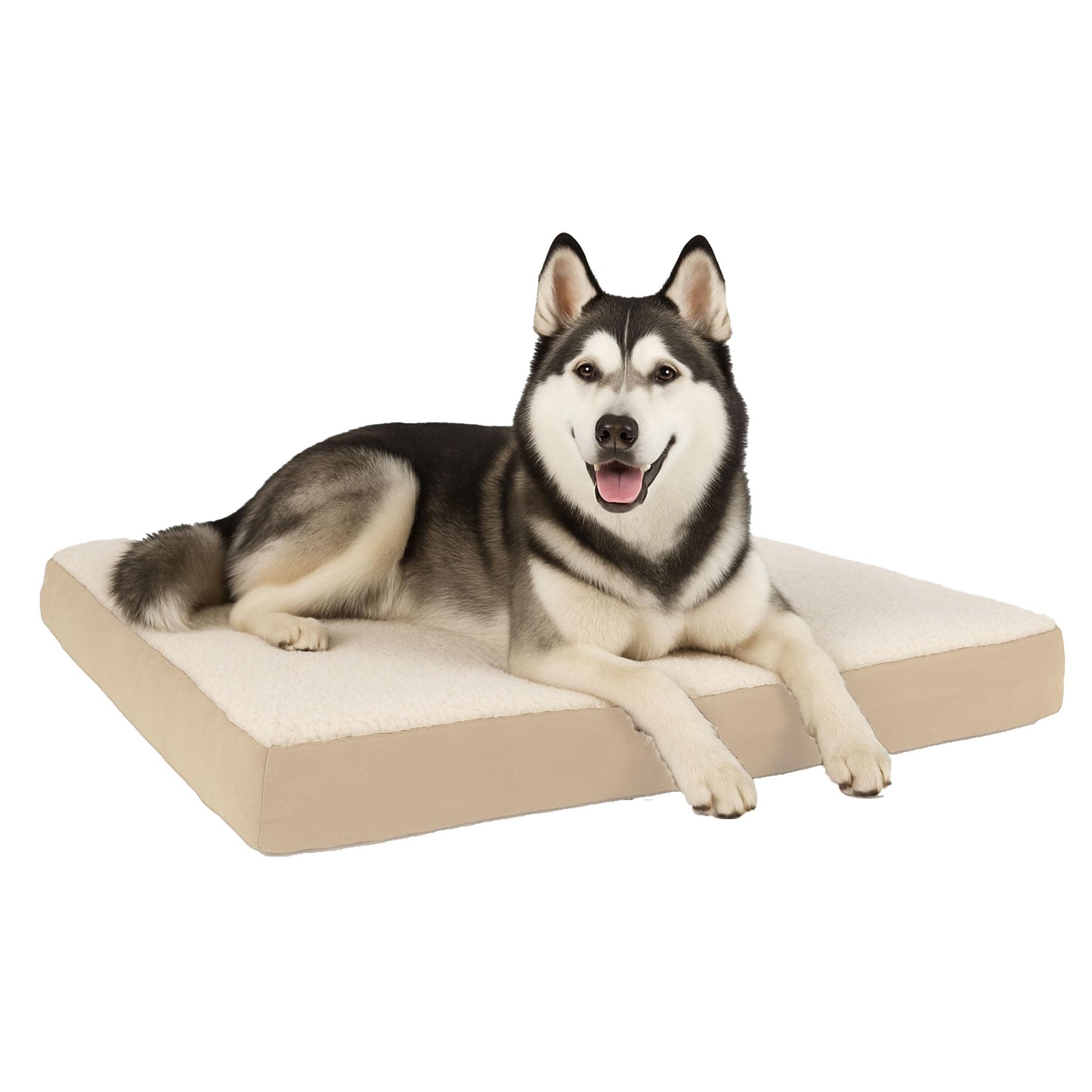 Orthopedic Dog Bed - 2-Layer Memory Foam Crate Mat with Machine Washable Sherpa Cover - 20x15 Pet Bed for Small Dogs Up to 20lbs by PETMAKER (Gray)