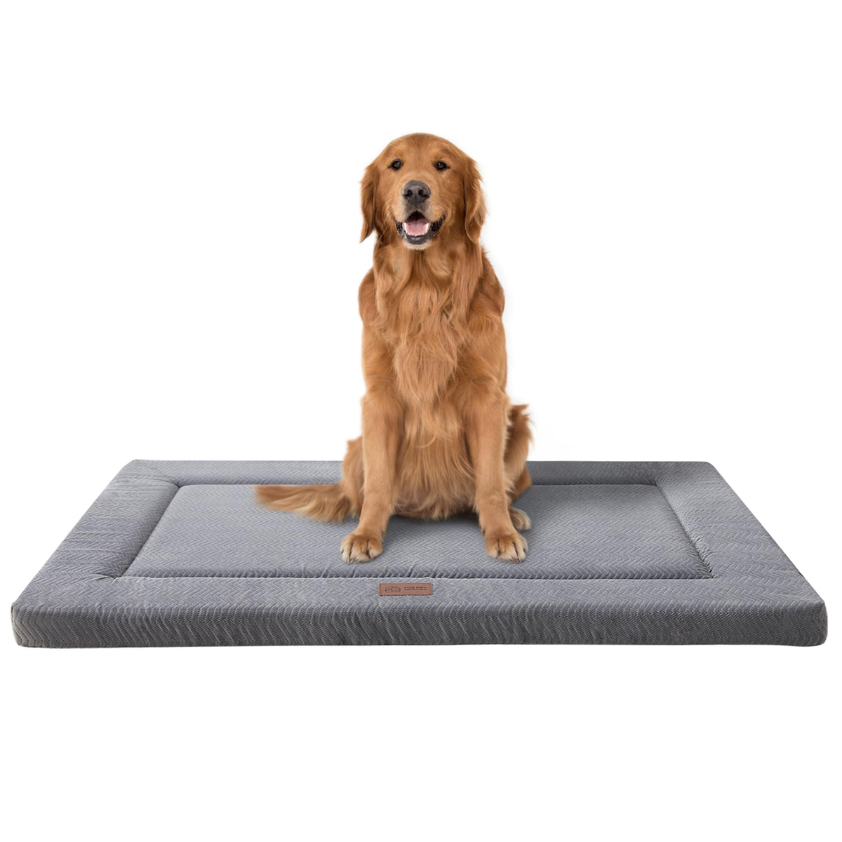 WESTERN HOME Dog Bed for Crate, Medium/Large Dogs Crate Bed with Soft Wavy Plush Comfortable Anti-Slip Kennel Pad Washable Pet Beds Mat for Dogs & Cats, Grey