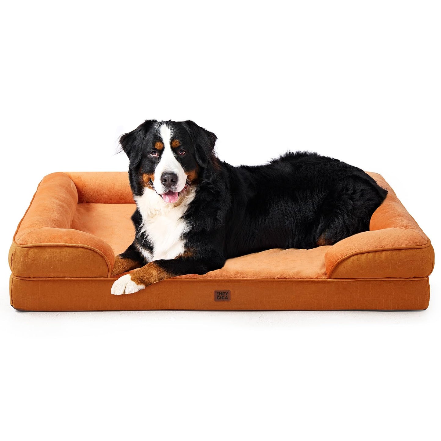 EHEYCIGA Orthopedic Dog Beds for Extra Large Dogs 44x32Inch, Waterproof Memory Foam XL Pet Bed with Sides, Non-Slip and Egg-Crate Foam Big Dog Couch Bed with Washable Removable Cover, Grey