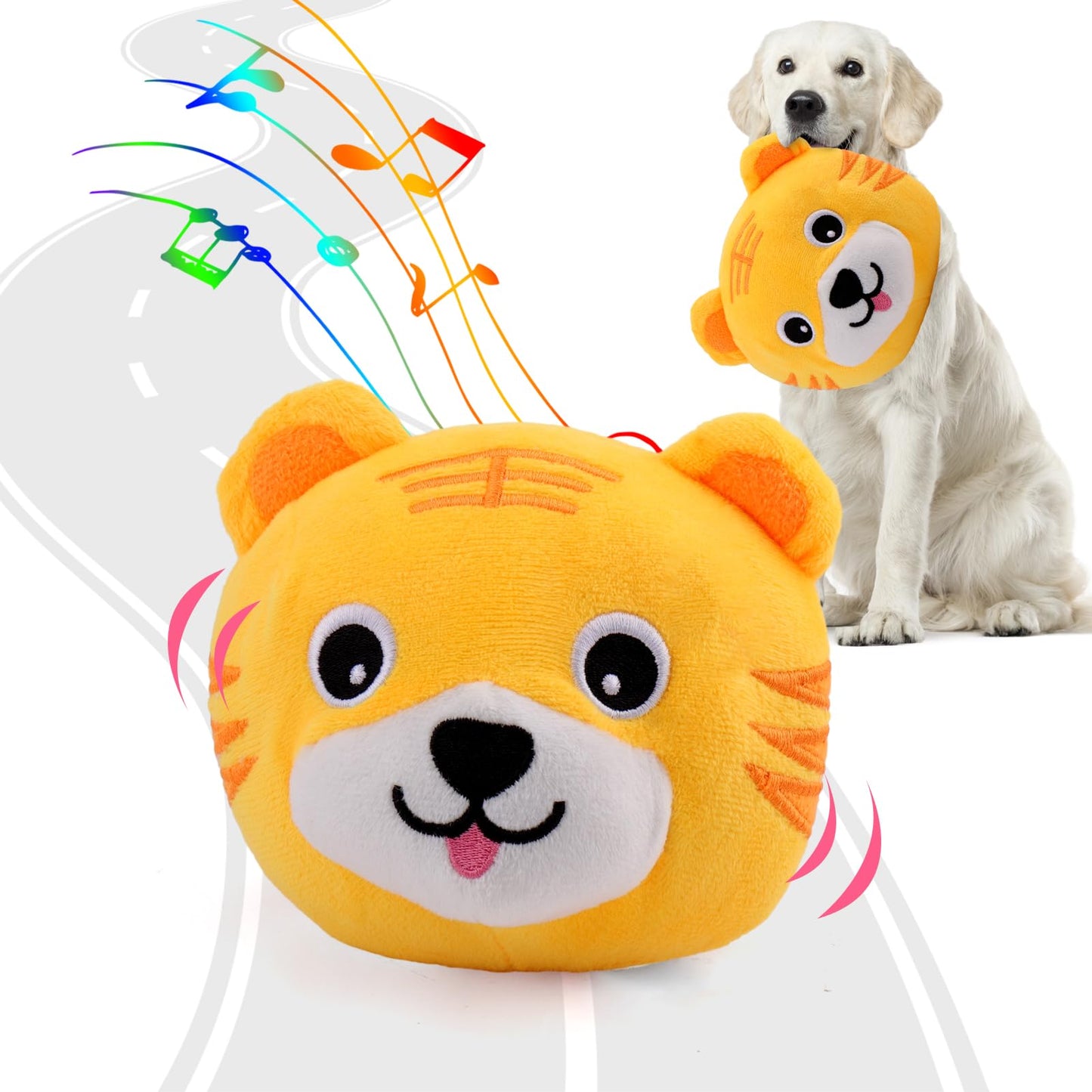 BABORUI Interactive Dog Toys Pig, Jumping Squeaky Dog Toys with Recording and Music Modes, Rechargeable Moving Dog Chew Toys for Small/Medium/Large Dogs to Keep Them Busy(Blue Pig)