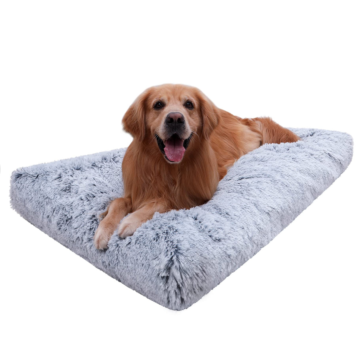 Vonabem Large Dog Bed Crate Pad 36 inch, Washable Pet Beds Medium Small Sized Dogs, Deluxe Plush Warm Anti-Slip Puppy Mats for Sleeping, Soft Kennel Pads 35 * 23 inch Grey