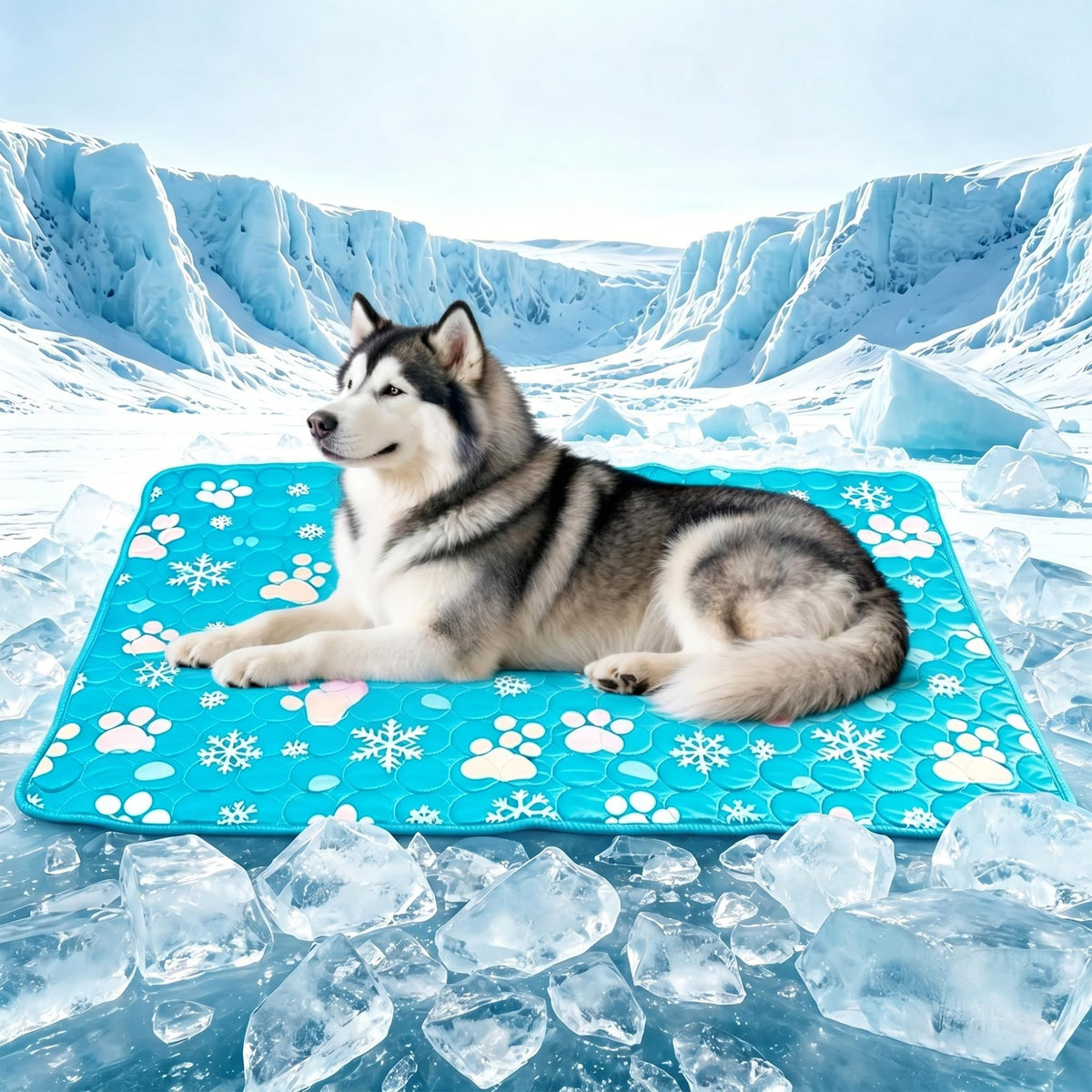 Starry Dogs Premium Waterproof Dog Cooling Blanket, 5-Layer Materials Dog Cooling Mat, Washable Pet Cooling Mat for Summer, Silver Grey Mats Medium Dogs
