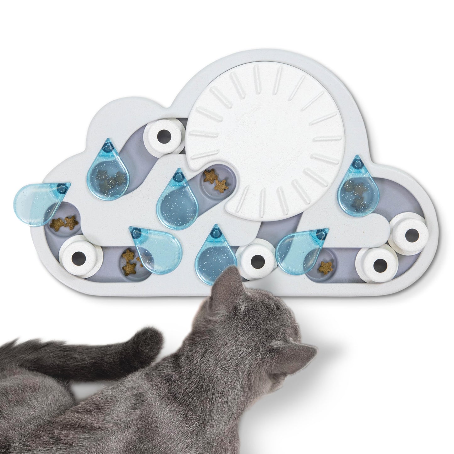 Catstages Nina Ottosson Buggin’ Out Puzzle & Play Cat Puzzle Feeder – Interactive Treat Game for Indoor Cats, Level 2 Slow Feeder Enrichment Toy, 13.9" x 11.5"