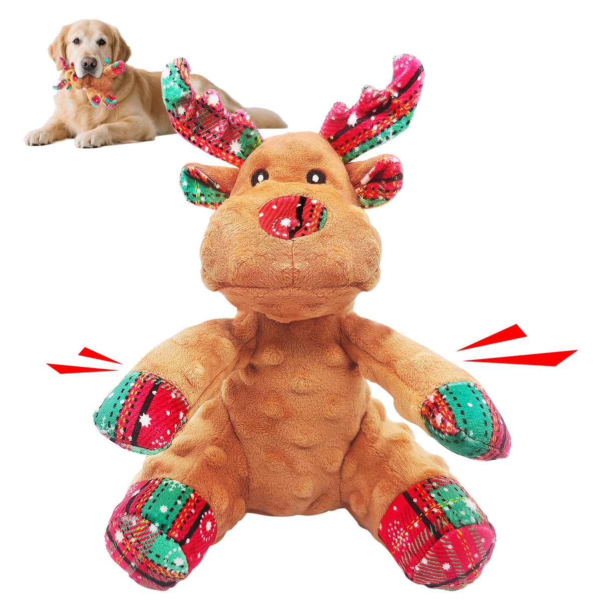 Squeaky Dog Toys, Stuffed Large Dog Toys to Keep Them Busy, Interactive Plush Chew Toys with Crinkle Paper, Tough Pet Animal Toys for Small Medium Large Dogs - Platypus