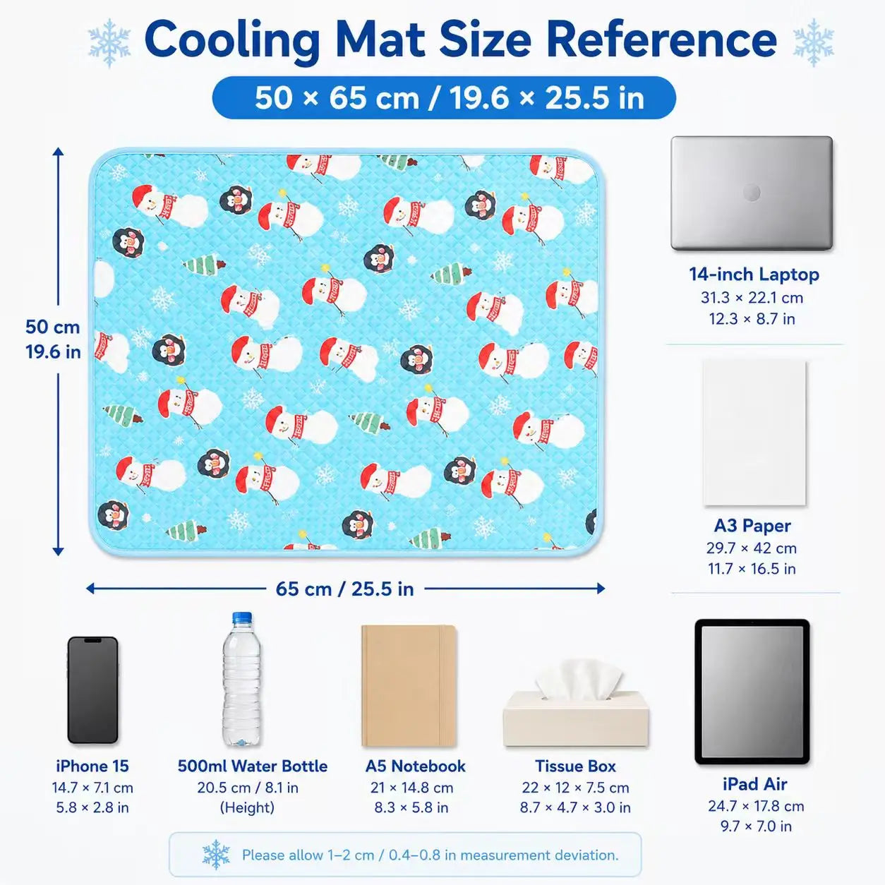 Size L Upgraded Ice Bean Cooling Mat for Dogs Cats, 3D Cool-Touch Breathable Pad with Instant Cooling Technology, Non-Slip Durable Pet Mat for Indoor & Outdoor Use, Summer Cozy Pet Bed Supplies