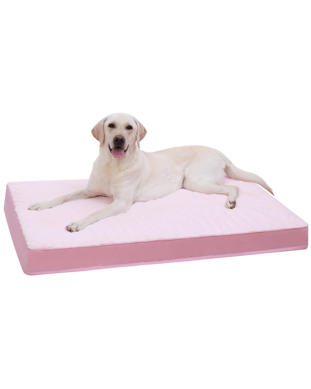 KSIIA Orthopedic Dog Bed Dog Crate Bed Waterproof for Large Dogs Deluxe Plush Washable Pet Mat with Egg Crate Foam & Removable Cover, 35 x 22 Inch, Gray