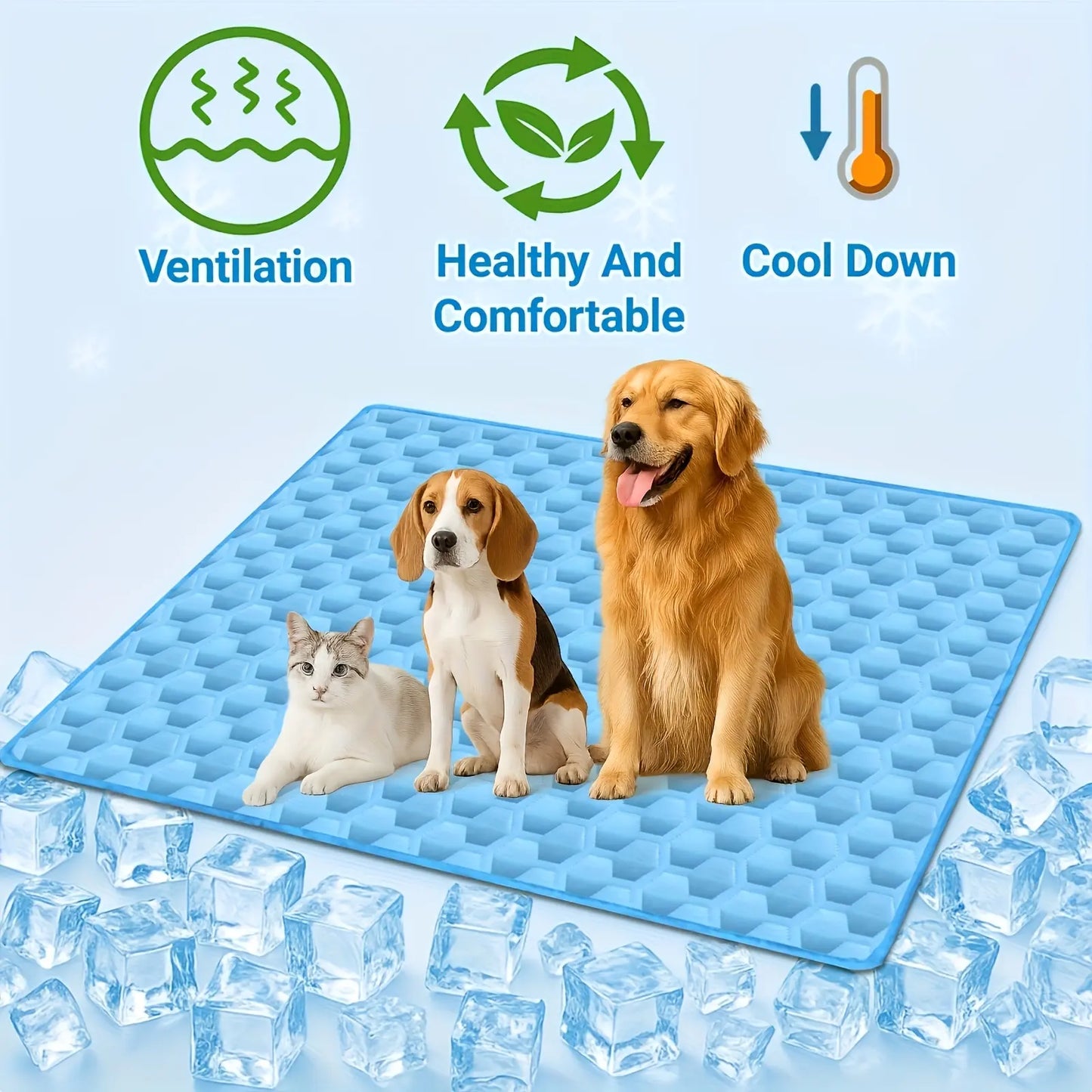 2026 Upgraded Cooling Mat for Cats & Dogs — Breathable, Lightweight Pet Cooling Bed, Suitable for All Breeds and Sizes (Small to Medium) — Ready to Use, No Assembly Required washable blanket zon lidog thick