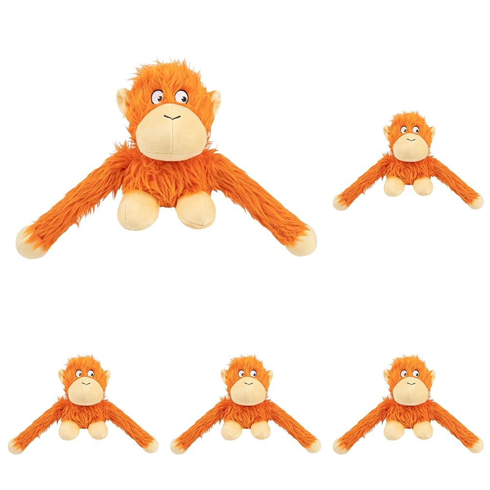 Best Pet Supplies Interactive Squeaky Dog Chew Toy, Ideal Dog Toys for Chewers, Small, Medium & Large Dogs, and Fetch Lovers - Crinkle Chicken (Brown), Large