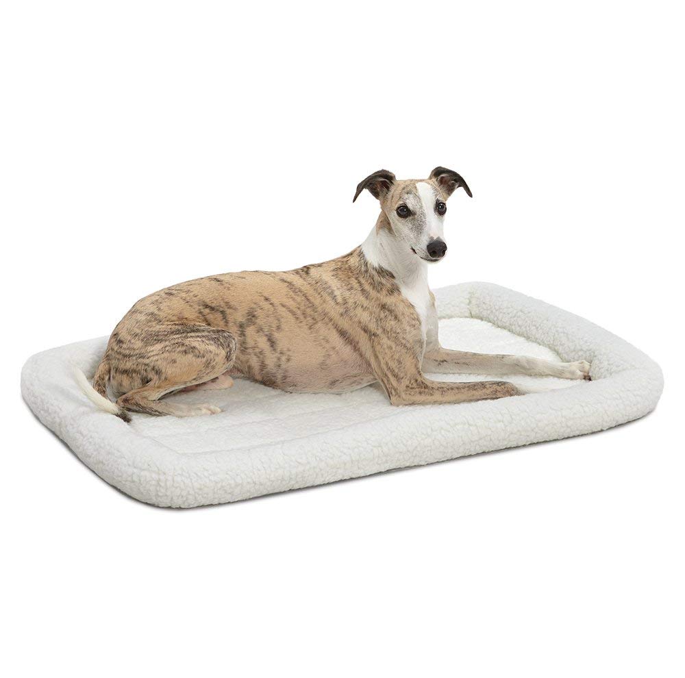 MidWest Homes for Pets QuietTime XXS Dog Bed - Gray Faux Fur Bolster, Ultra-Soft and Machine Washable, Fits 18-Inch Crates and Carriers, for Small Dogs and Cats