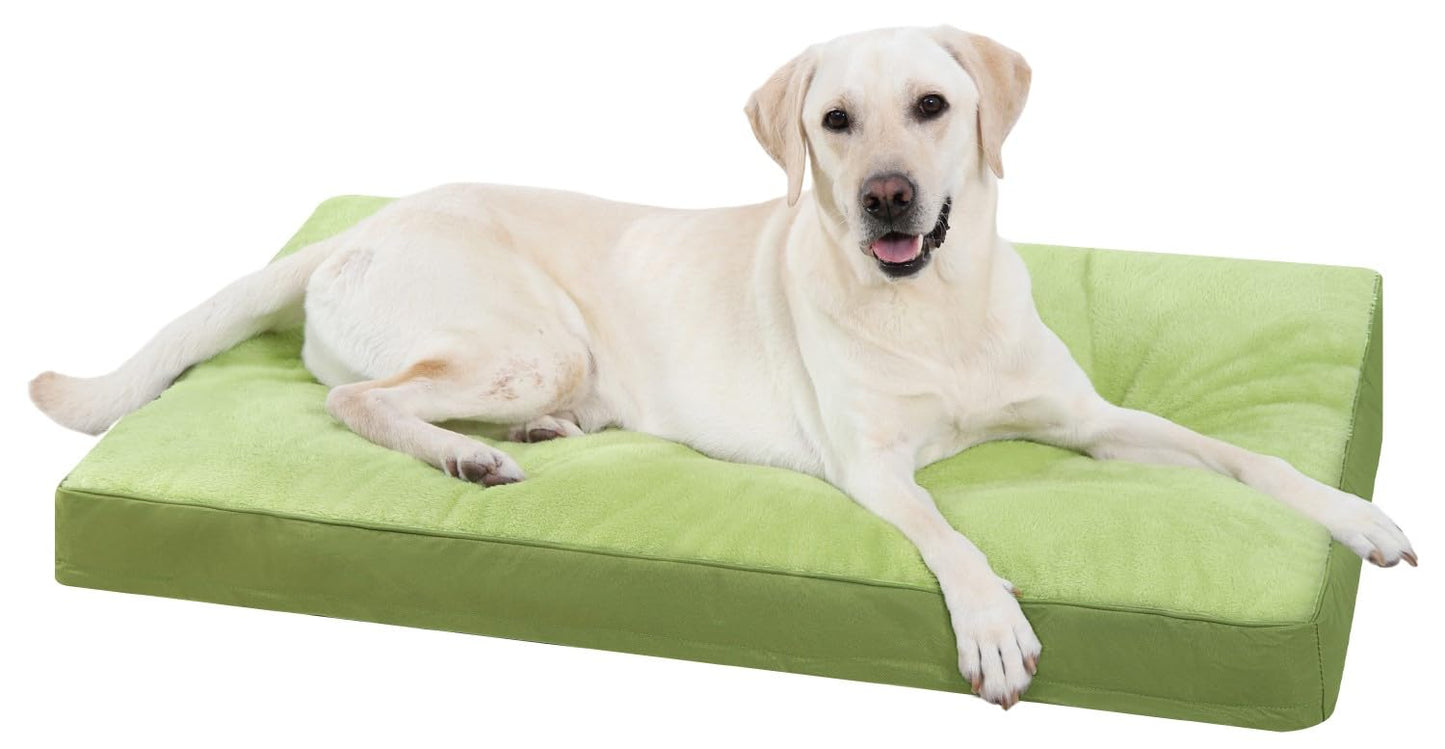 Dog Crate Bed Waterproof Deluxe Plush Dog Beds with Removable Washable Cover Anti-Slip Bottom Pet Sleeping Mattress for Large, Medium, Jumbo, Small Dogs, 35 x 22 inch, Gray