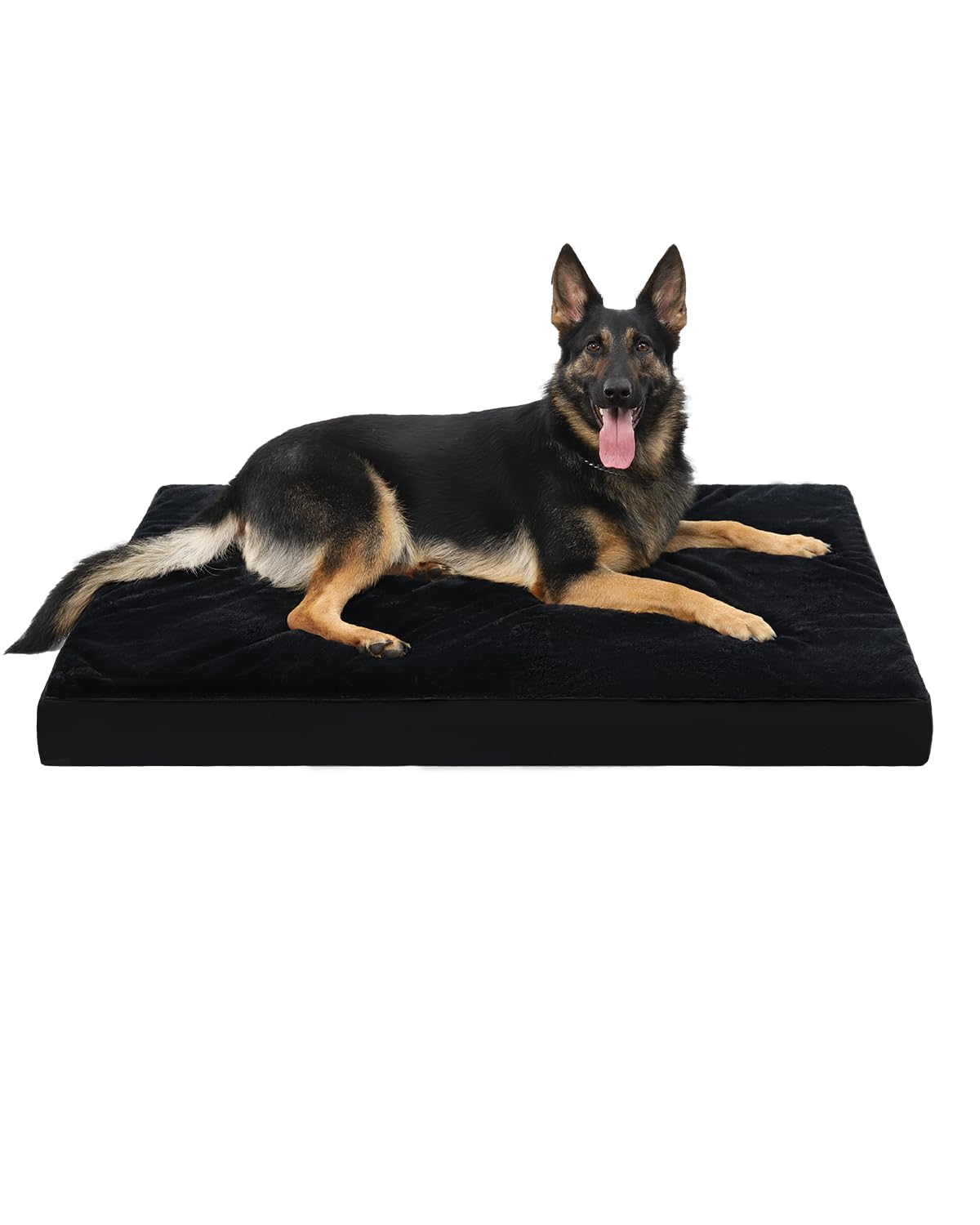 KSIIA Orthopedic Dog Bed Dog Crate Bed Waterproof for Large Dogs Deluxe Plush Washable Pet Mat with Egg Crate Foam & Removable Cover, 35 x 22 Inch, Gray