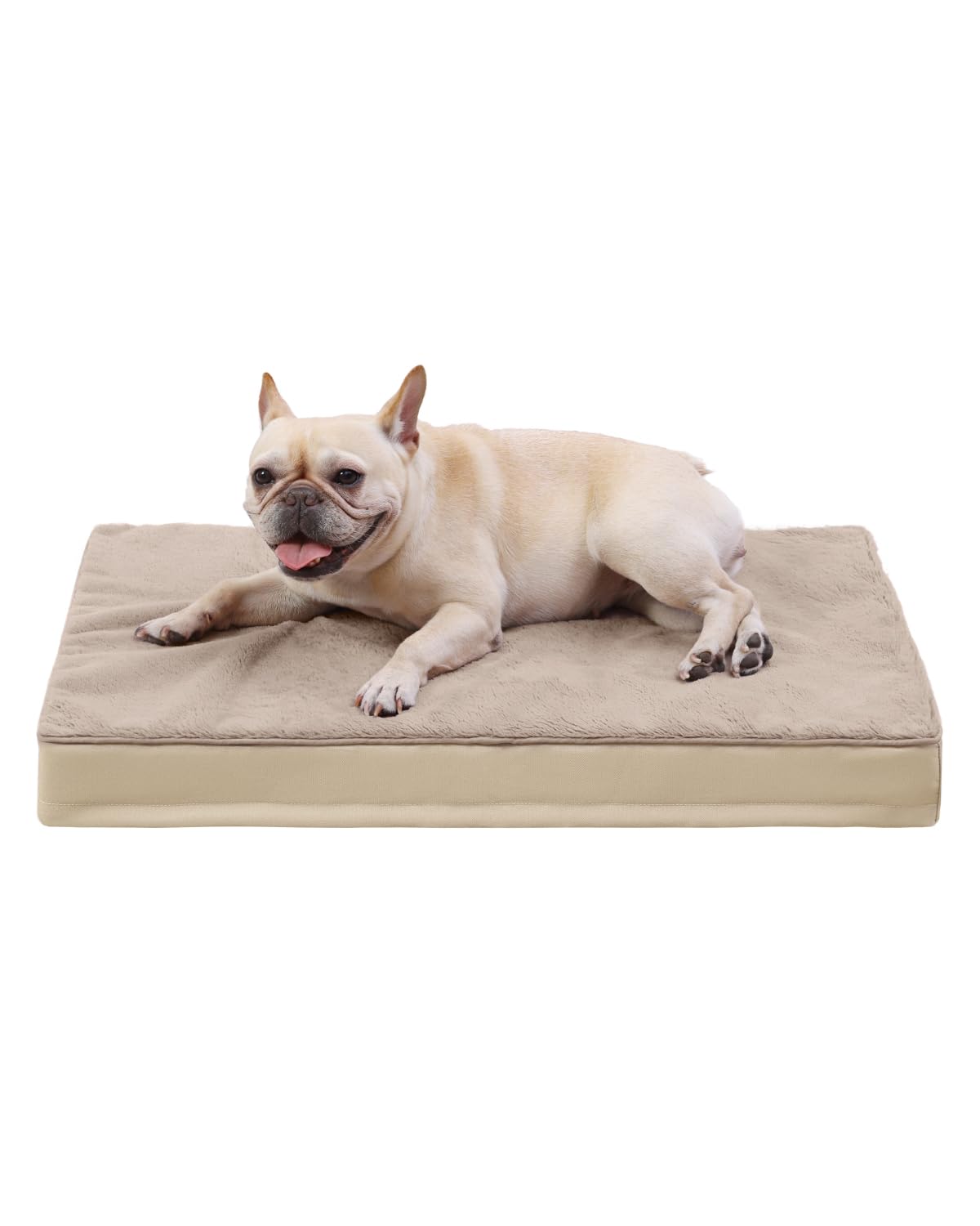 KSIIA Orthopedic Dog Bed Dog Crate Bed Waterproof for Large Dogs Deluxe Plush Washable Pet Mat with Egg Crate Foam & Removable Cover, 35 x 22 Inch, Gray