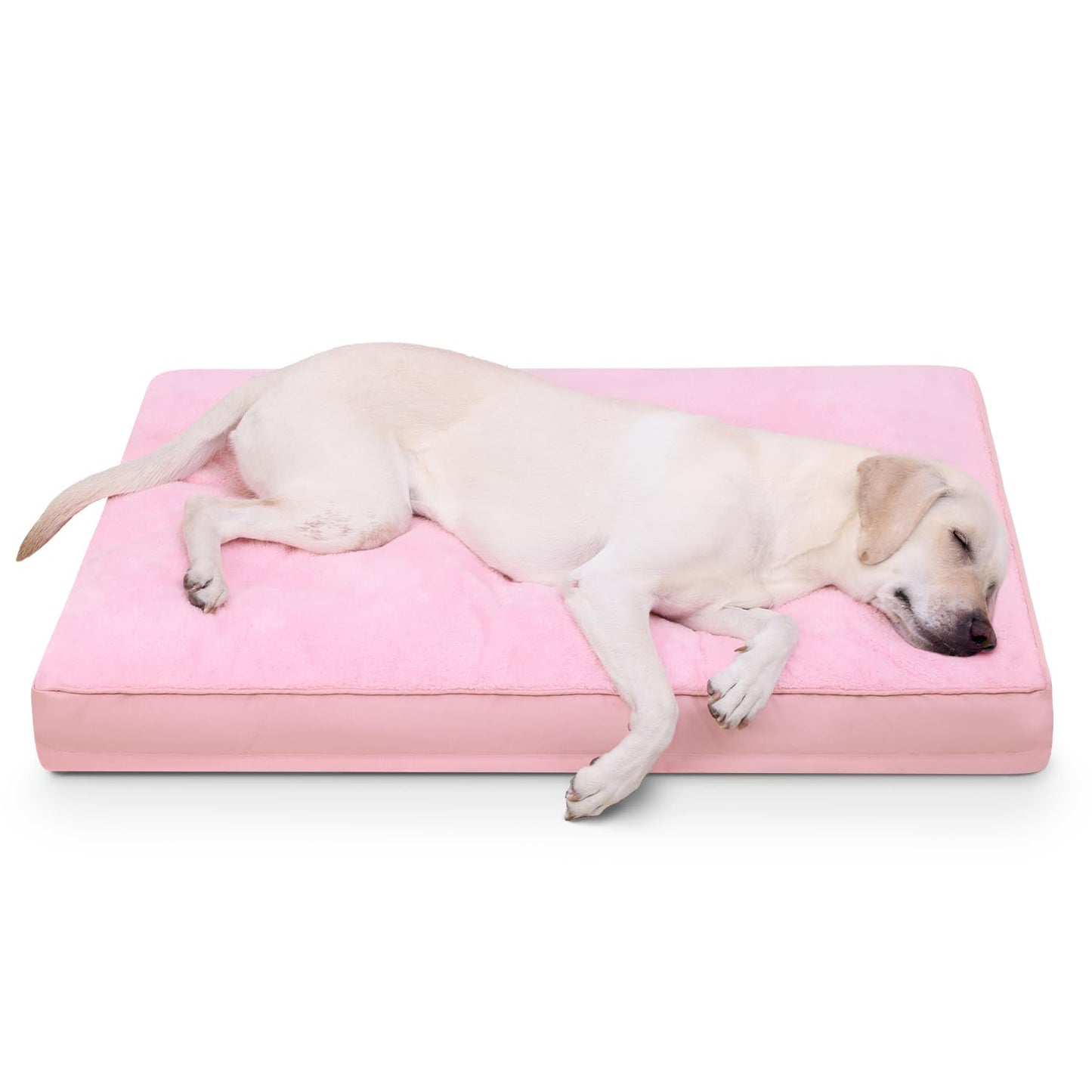Dog Crate Bed Waterproof Deluxe Plush Dog Beds with Removable Washable Cover Anti-Slip Bottom Pet Sleeping Mattress for Large, Medium, Jumbo, Small Dogs, 35 x 22 inch, Gray