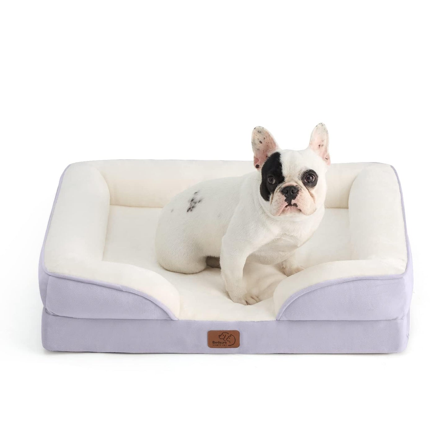 Bedsure Orthopedic Dog Bed Medium Size Dogs - Washable Small Medium Dog Cat Bed Waterproof, Comfort Cats Couch Sofa with Washable Removable Cover, Pets Bed with Nonskid Bottom, Grey, 28"