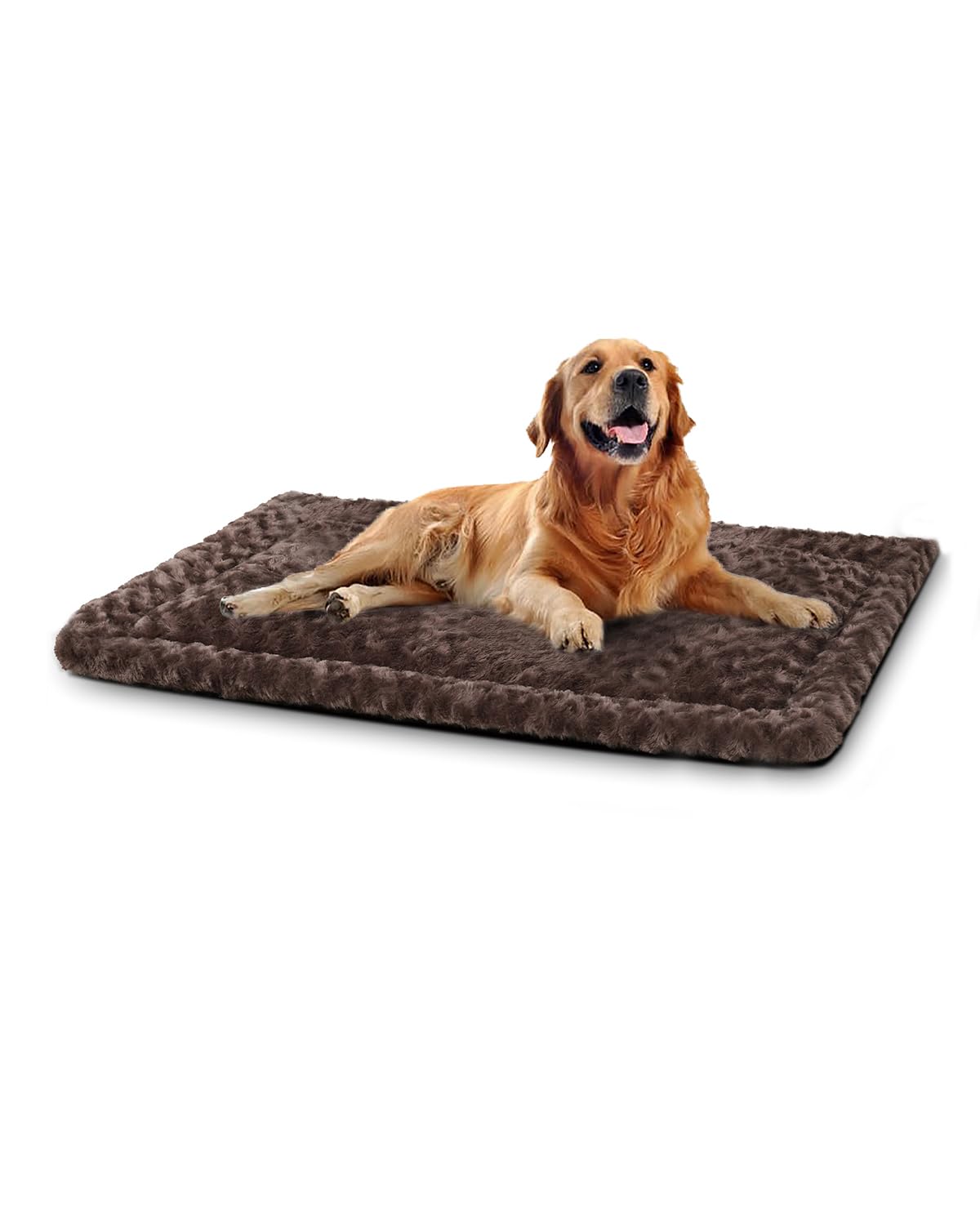 Washable Dog Bed Mat Ultra Soft Dog Crate Pad Comfy Fluffy Pet Kennel Beds Sleeping Mattress for Large Jumbo Medium Small Dogs Grey