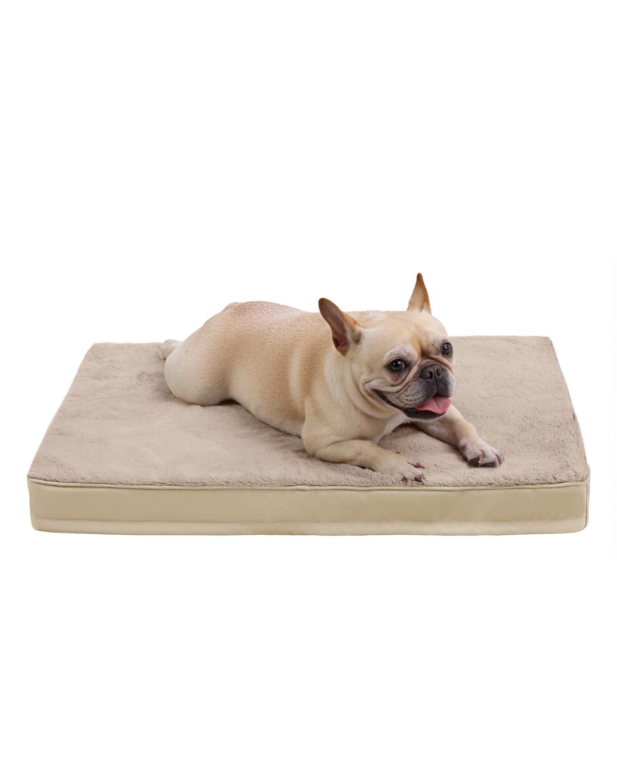 KSIIA Orthopedic Dog Bed Dog Crate Bed Waterproof for Large Dogs Deluxe Plush Washable Pet Mat with Egg Crate Foam & Removable Cover, 35 x 22 Inch, Gray
