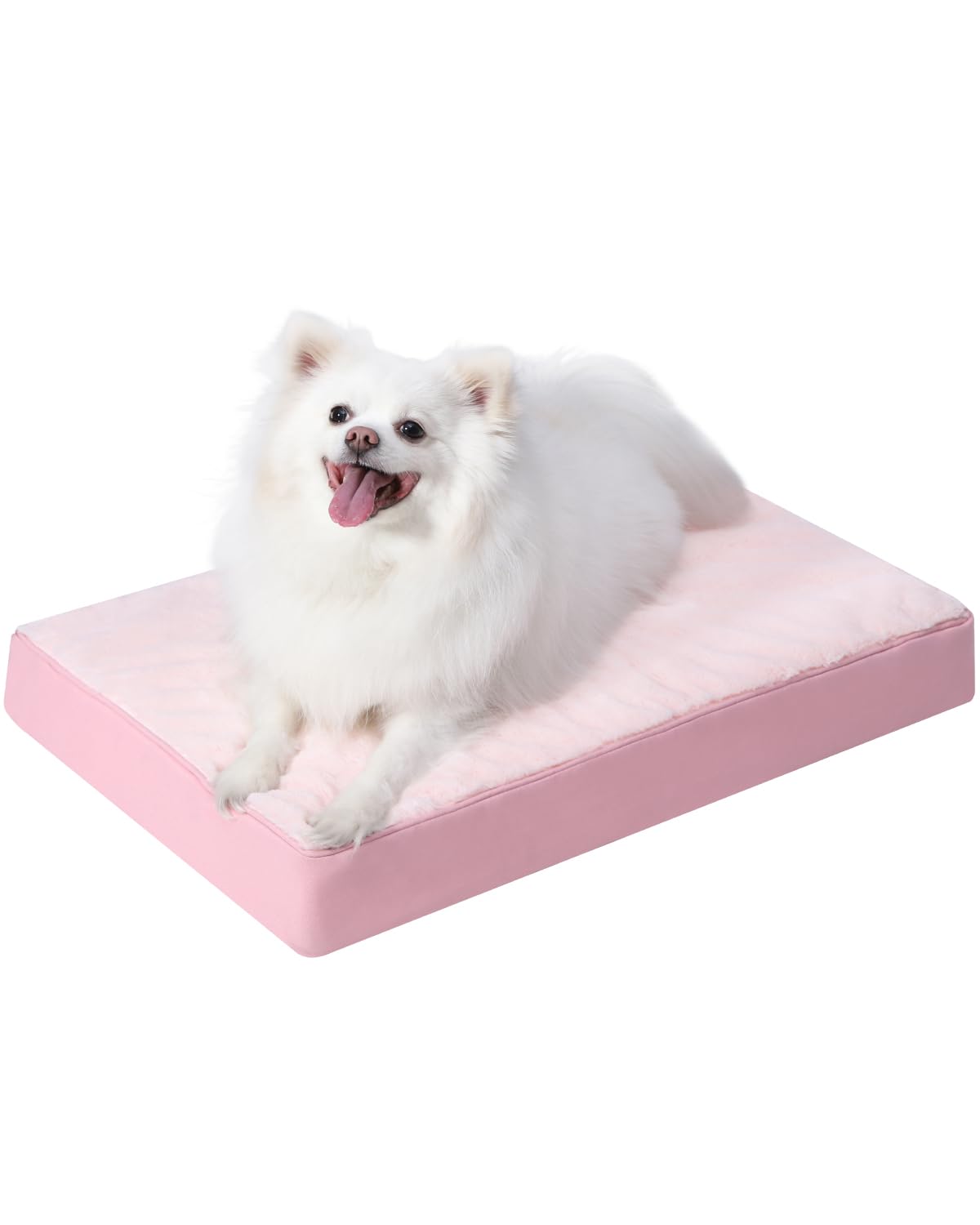 KSIIA Orthopedic Dog Bed Dog Crate Bed Waterproof for Large Dogs Deluxe Plush Washable Pet Mat with Egg Crate Foam & Removable Cover, 35 x 22 Inch, Gray