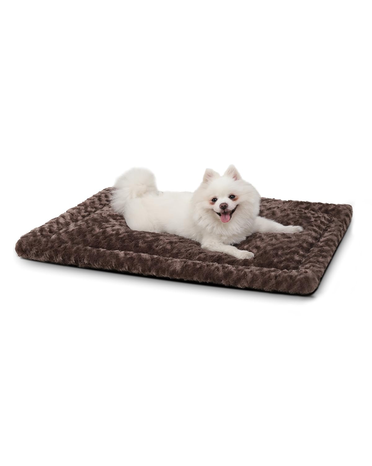 Washable Dog Bed Mat Ultra Soft Dog Crate Pad Comfy Fluffy Pet Kennel Beds Sleeping Mattress for Large Jumbo Medium Small Dogs Grey