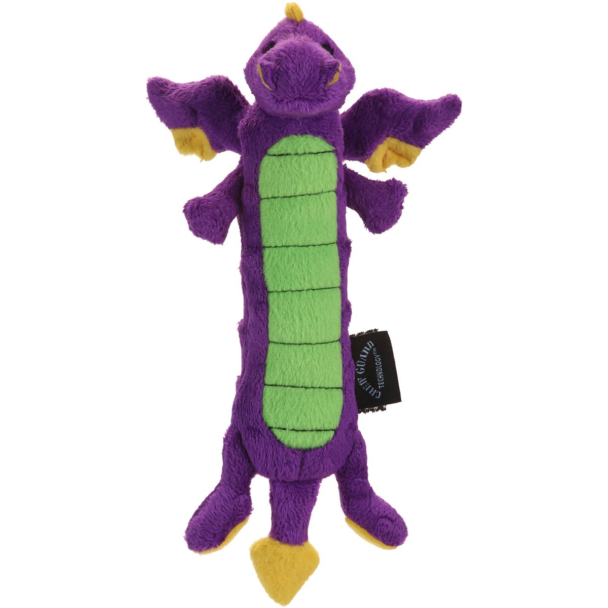 goDog Bubble Plush Dragons Squeaky Dog Toy, Chew Guard Technology - Coral, Large