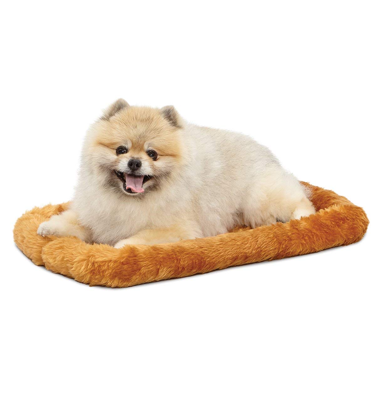 MidWest Homes for Pets QuietTime XXS Dog Bed - Gray Faux Fur Bolster, Ultra-Soft and Machine Washable, Fits 18-Inch Crates and Carriers, for Small Dogs and Cats
