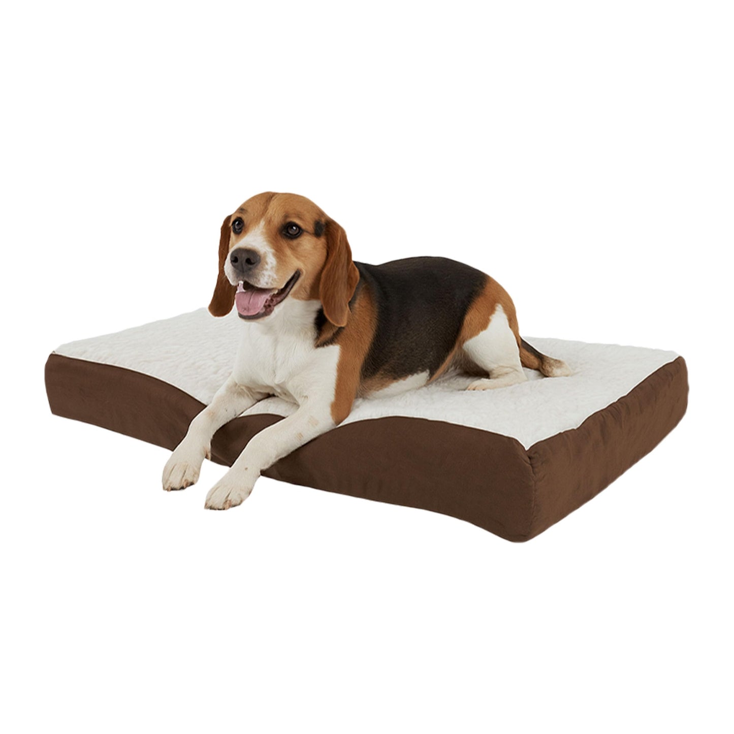 Orthopedic Dog Bed - 2-Layer Memory Foam Crate Mat with Machine Washable Sherpa Cover - 20x15 Pet Bed for Small Dogs Up to 20lbs by PETMAKER (Gray)