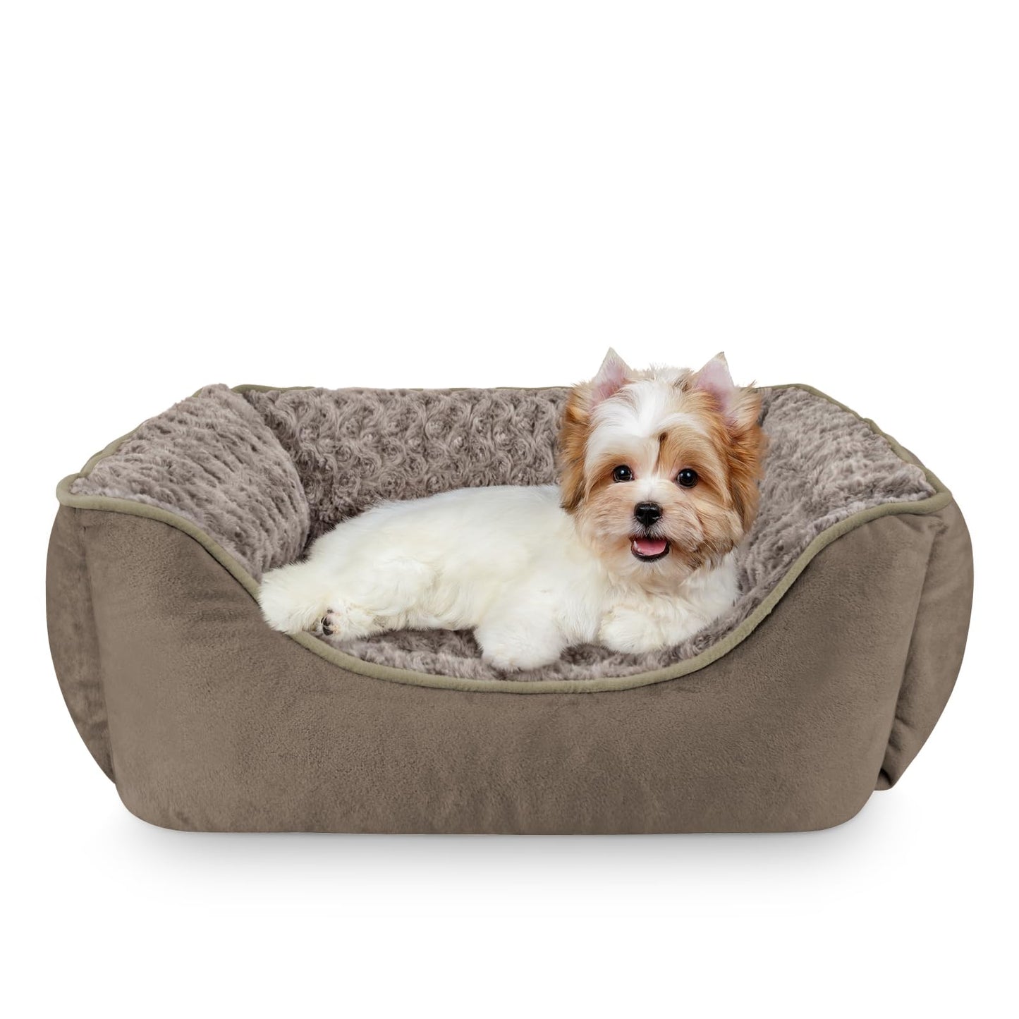 JOEJOY Rectangle Dog Bed for Large Medium Small Dogs - Washable Orthopedic Sofa Bed, Soft Breathable Puppy & Pet Cuddler, Durable Calming Dog Bed with Anti-Slip Bottom, Multiple Sizes, Beige