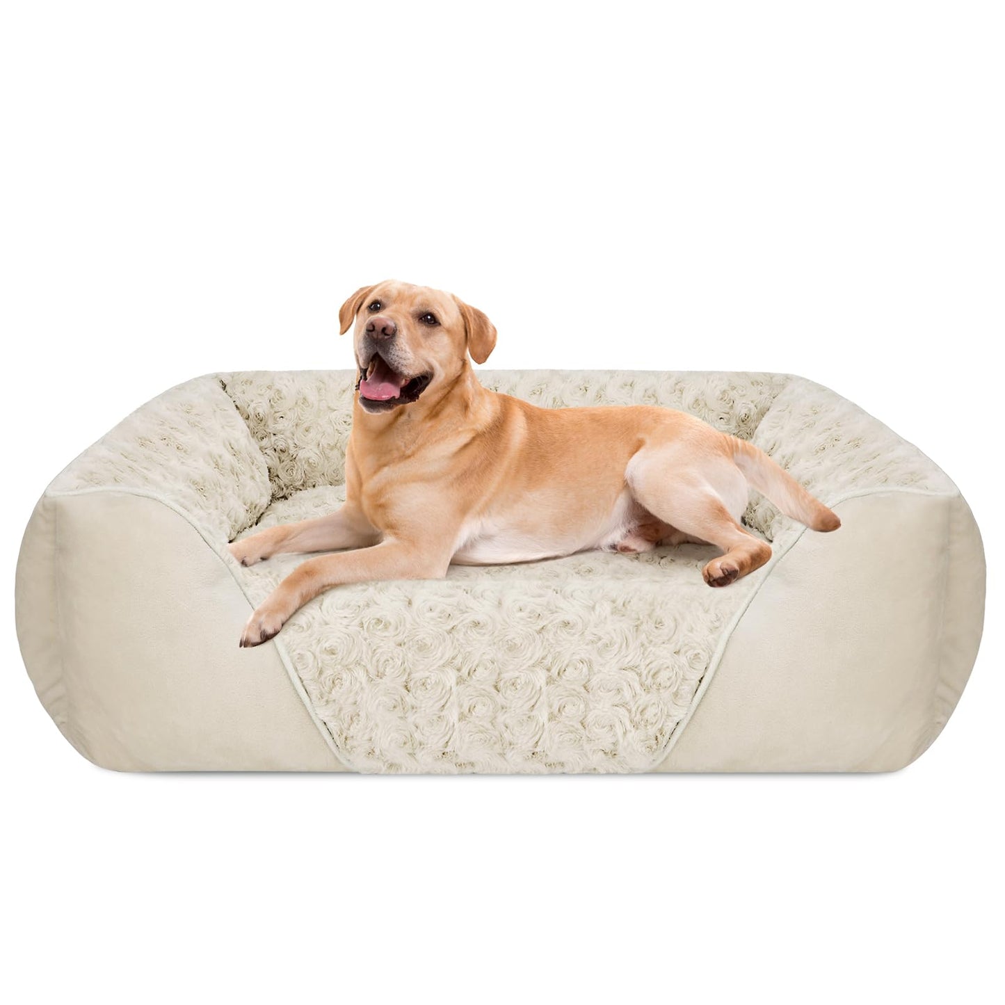 INVENHO Rectangle Washable Orthopedic Dog Bed for Small, Medium and Large Dogs, Soft Calming, Sleeping Puppy Bed Durable Pet Cuddler with Anti-Slip Bottom, S (20"x19"x6")