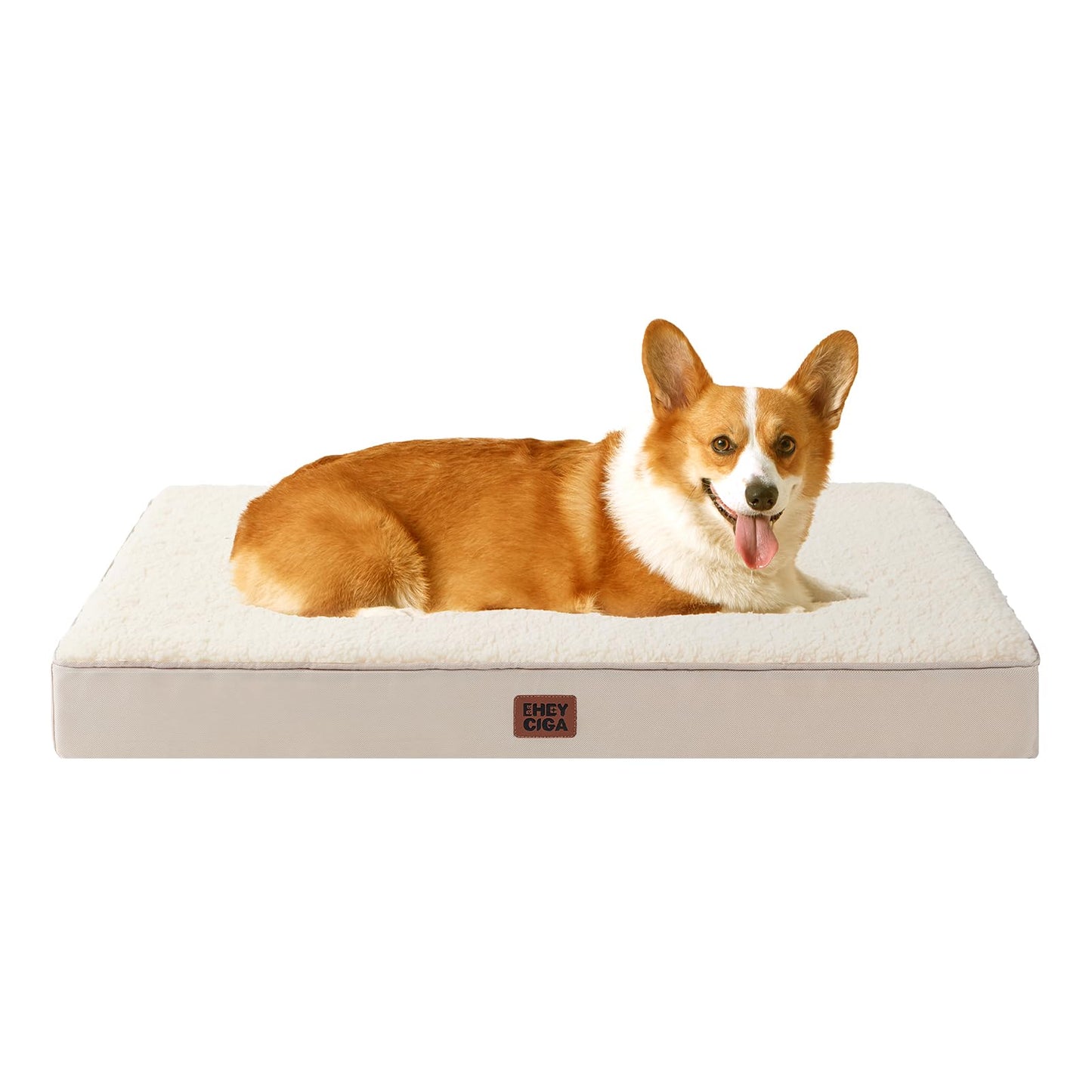 EHEYCIGA Orthopedic XL Dog Beds for Extra Large Dogs with Removable Washable Cover for Crate, Grey, 41x27