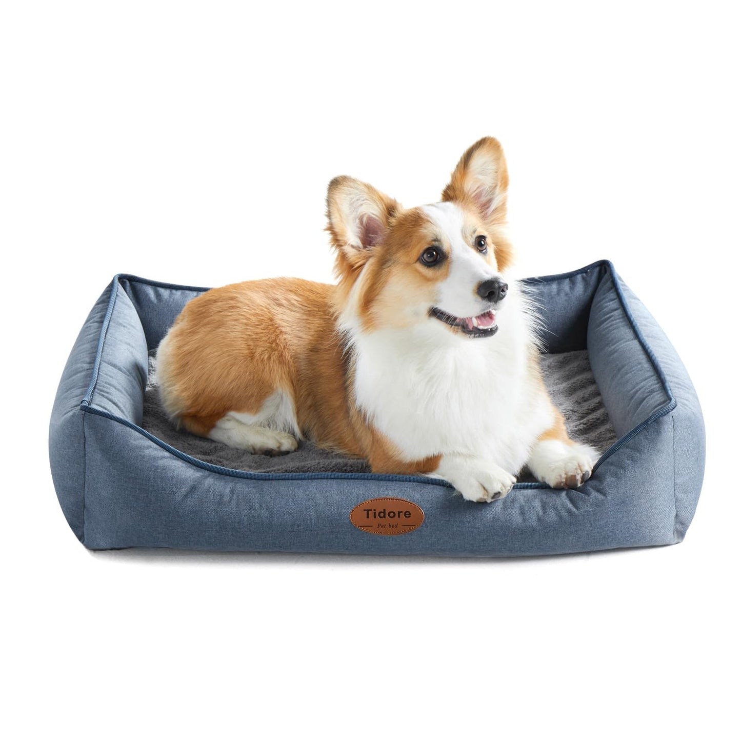 Tidore Orthopedic Dog Bed Medium Size Dog, Durable Egg Crate Foam Sofa Dog Bed with Washable Removable Cover, Waterproof Lining, Pet Beds for Medium Dogs, Navy