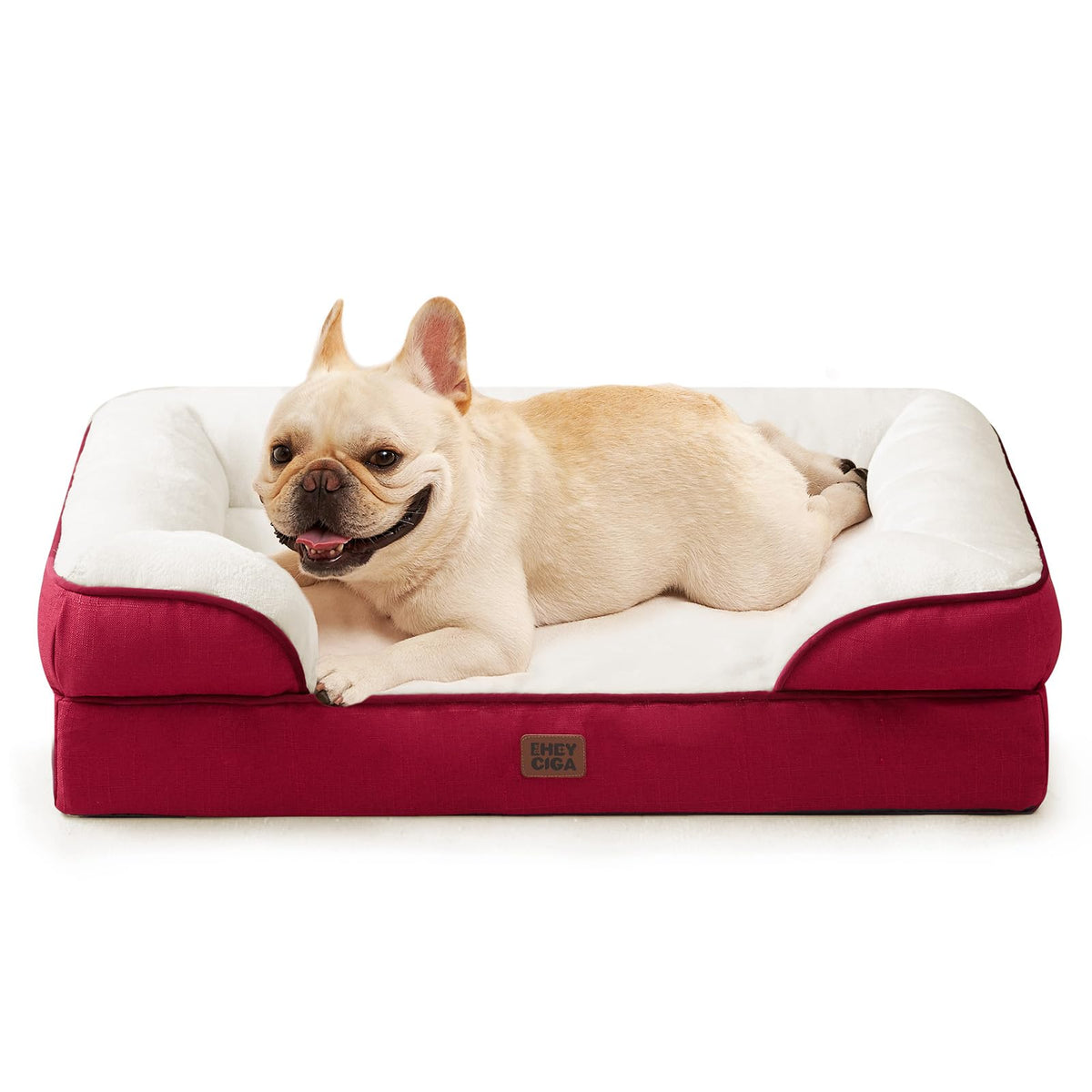 EHEYCIGA Orthopedic Dog Beds for Extra Large Dogs 44x32Inch, Waterproof Memory Foam XL Pet Bed with Sides, Non-Slip and Egg-Crate Foam Big Dog Couch Bed with Washable Removable Cover, Grey