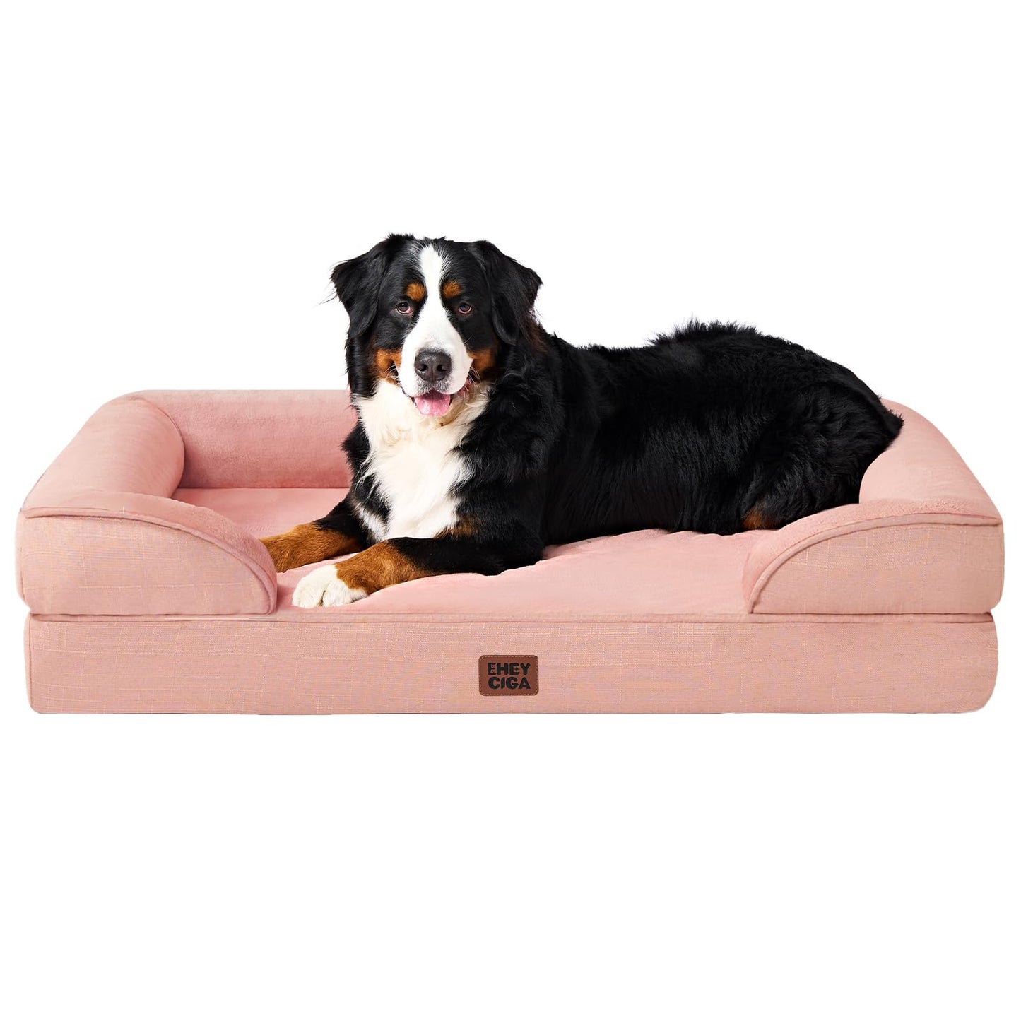 EHEYCIGA Orthopedic Dog Beds for Extra Large Dogs 44x32Inch, Waterproof Memory Foam XL Pet Bed with Sides, Non-Slip and Egg-Crate Foam Big Dog Couch Bed with Washable Removable Cover, Grey