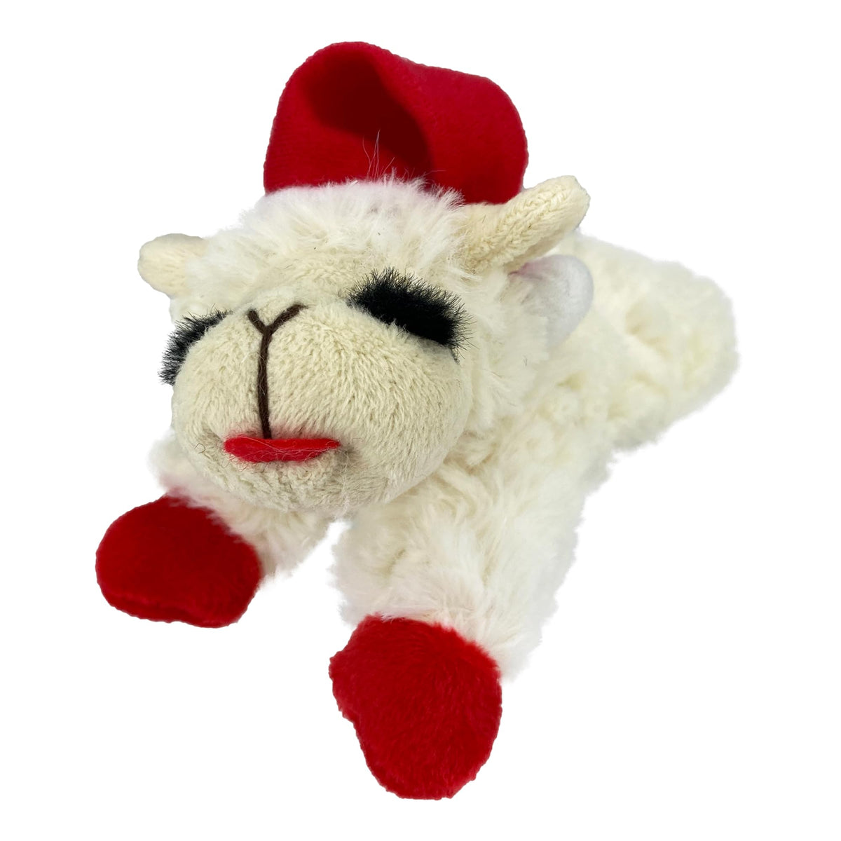 Multipet Lamb Chop Dog Plush Toy - Squeaky Toy for Small & Medium Dogs - Extra Soft Plush - Stuffed Animal for Cuddling & Playing (10", Cream, 5 Squeakers)