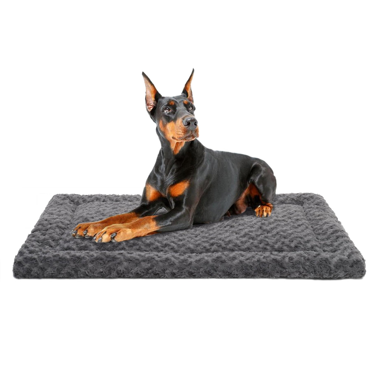 Washable Dog Bed Mat Ultra Soft Dog Crate Pad Comfy Fluffy Pet Kennel Beds Sleeping Mattress for Large Jumbo Medium Small Dogs Grey