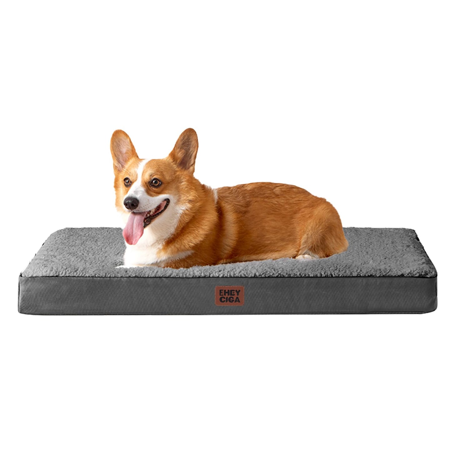 EHEYCIGA Orthopedic XL Dog Beds for Extra Large Dogs with Removable Washable Cover for Crate, Grey, 41x27