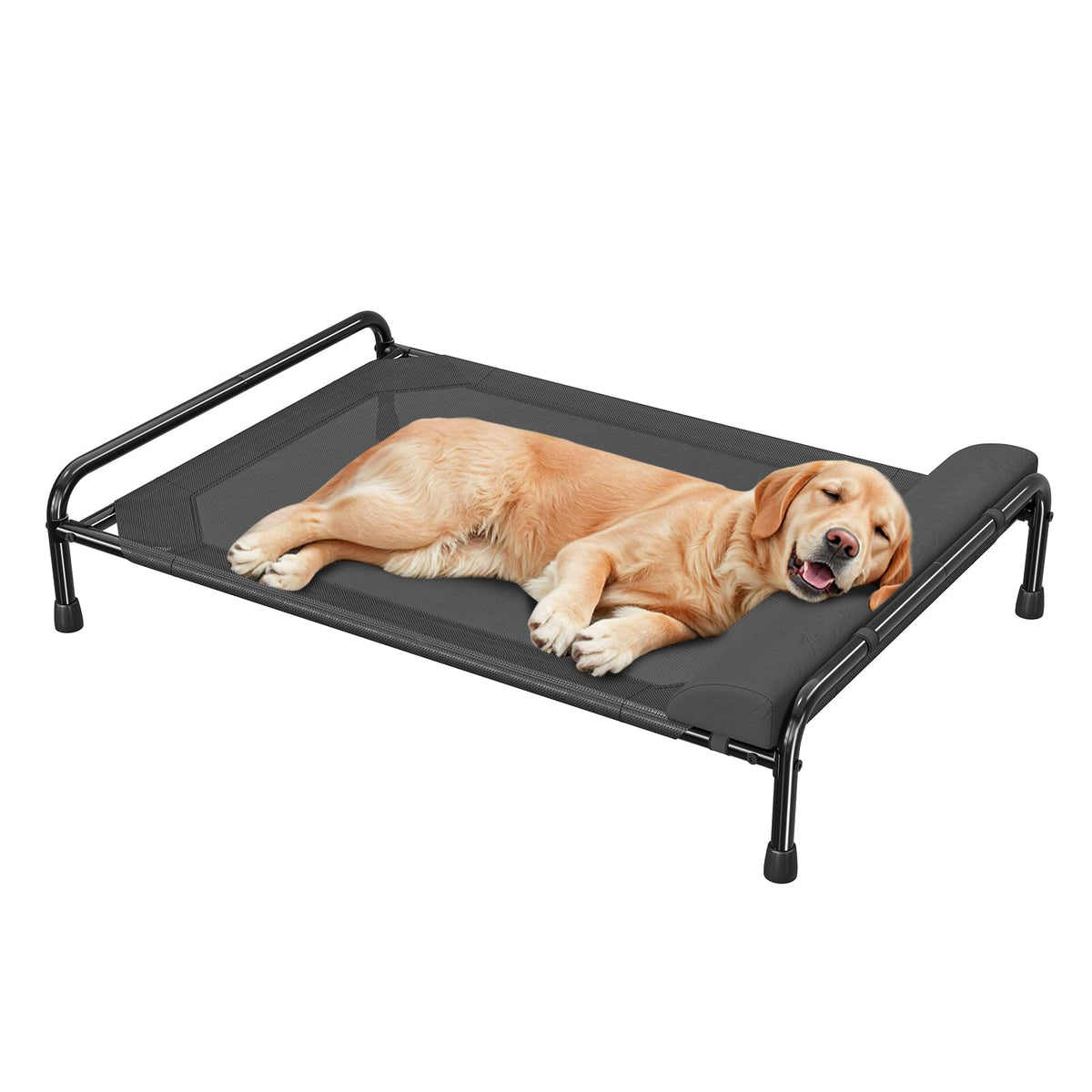 Simple Trending Raised Dog Bed for Large Dogs, Waterproof XL Dog Cot, Outdoor Cooling Elevated Pet Bed Load 200lb, 47.75" x 30.5", Grey