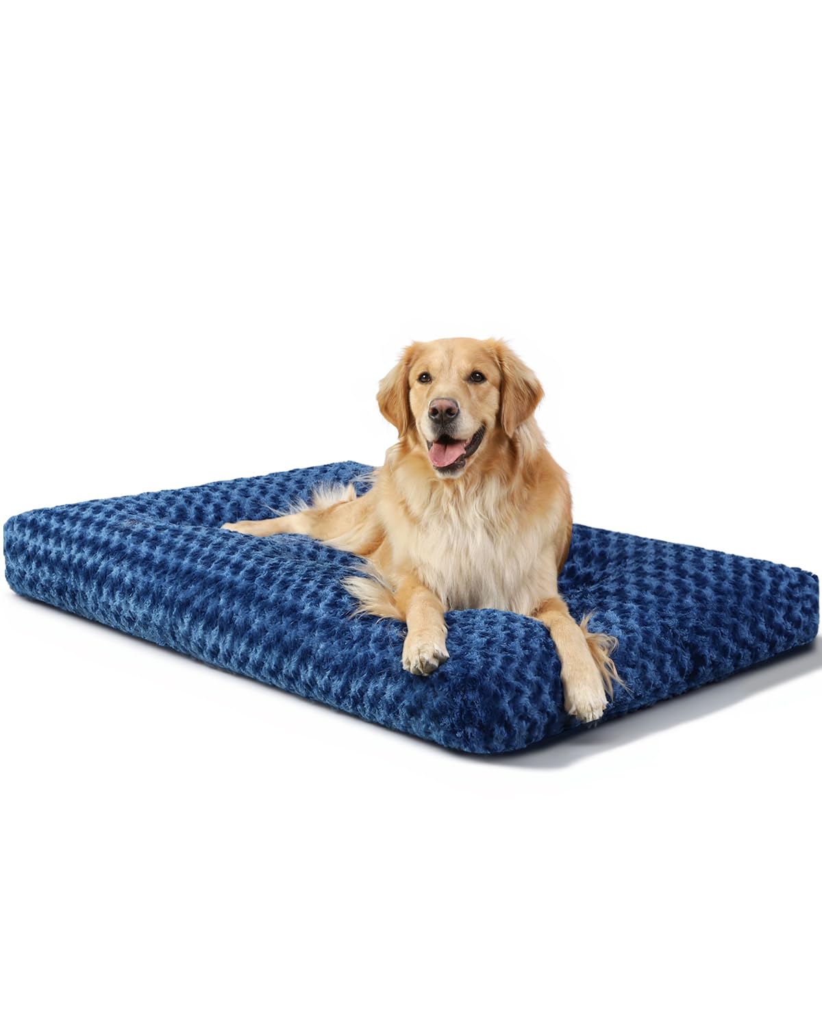 KSIIA Washable Dog Bed Deluxe Plush Dog Crate Beds Comfy Kennel Pad Anti-Slip Pet Sleeping Mat for Large, Jumbo, Medium, Small Dogs Breeds, 35" x 23", Gray