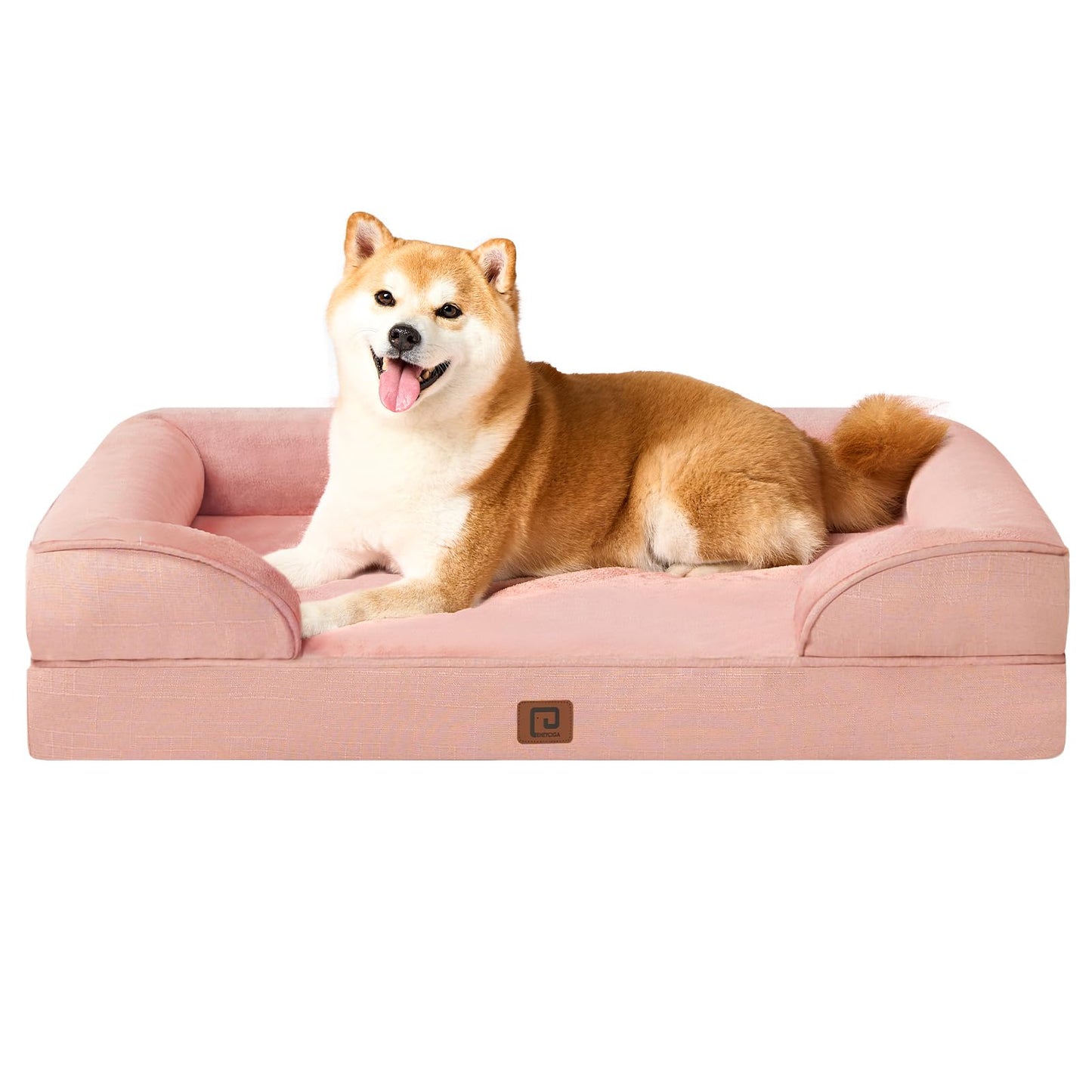 EHEYCIGA Orthopedic Dog Beds Large Sized Dog, Waterproof Memory Foam Pet Bed with Sides, Non-Slip Bottom Large Pet Bed with Washable Removable Cover, Grey
