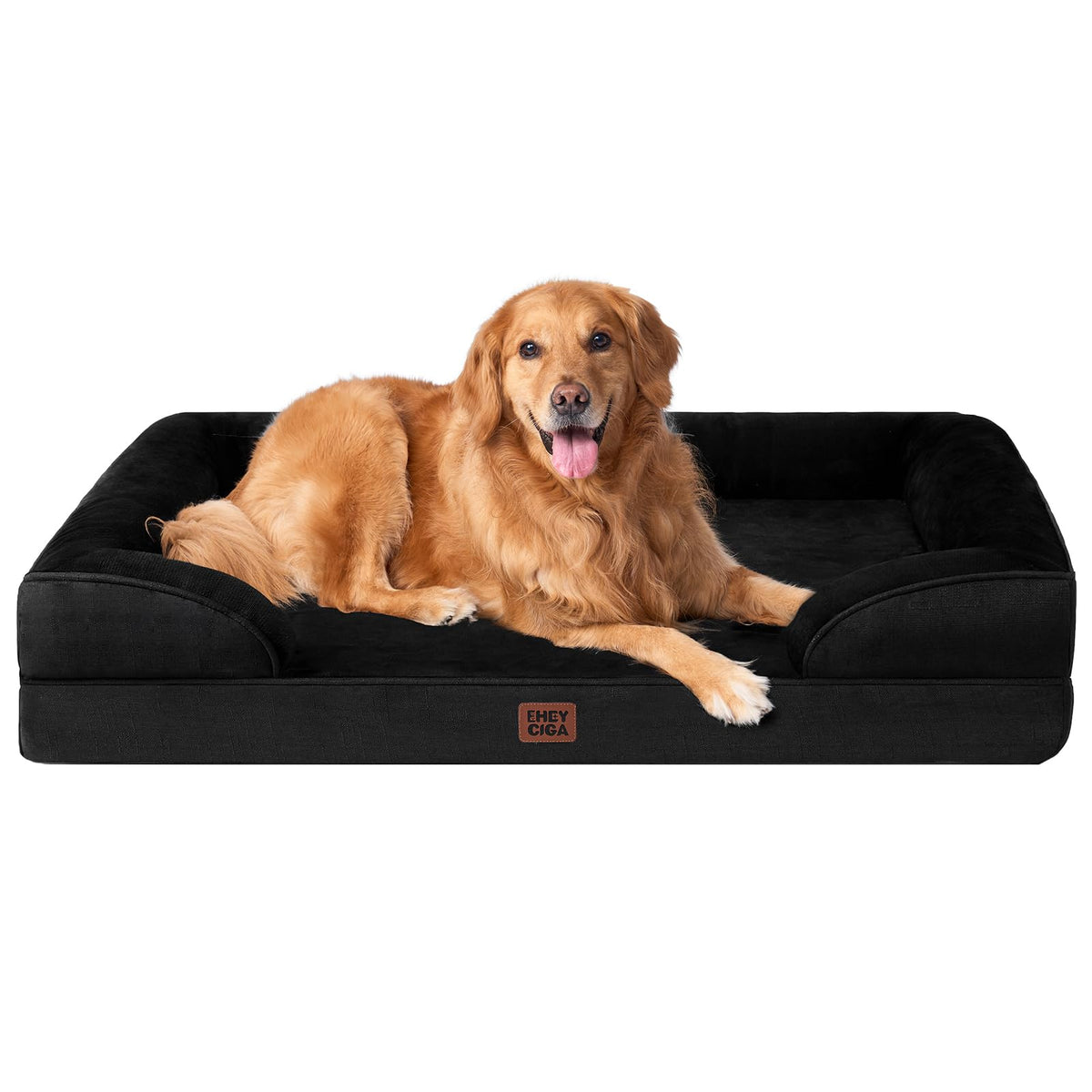 EHEYCIGA Orthopedic Dog Beds for Extra Large Dogs 44x32Inch, Waterproof Memory Foam XL Pet Bed with Sides, Non-Slip and Egg-Crate Foam Big Dog Couch Bed with Washable Removable Cover, Grey