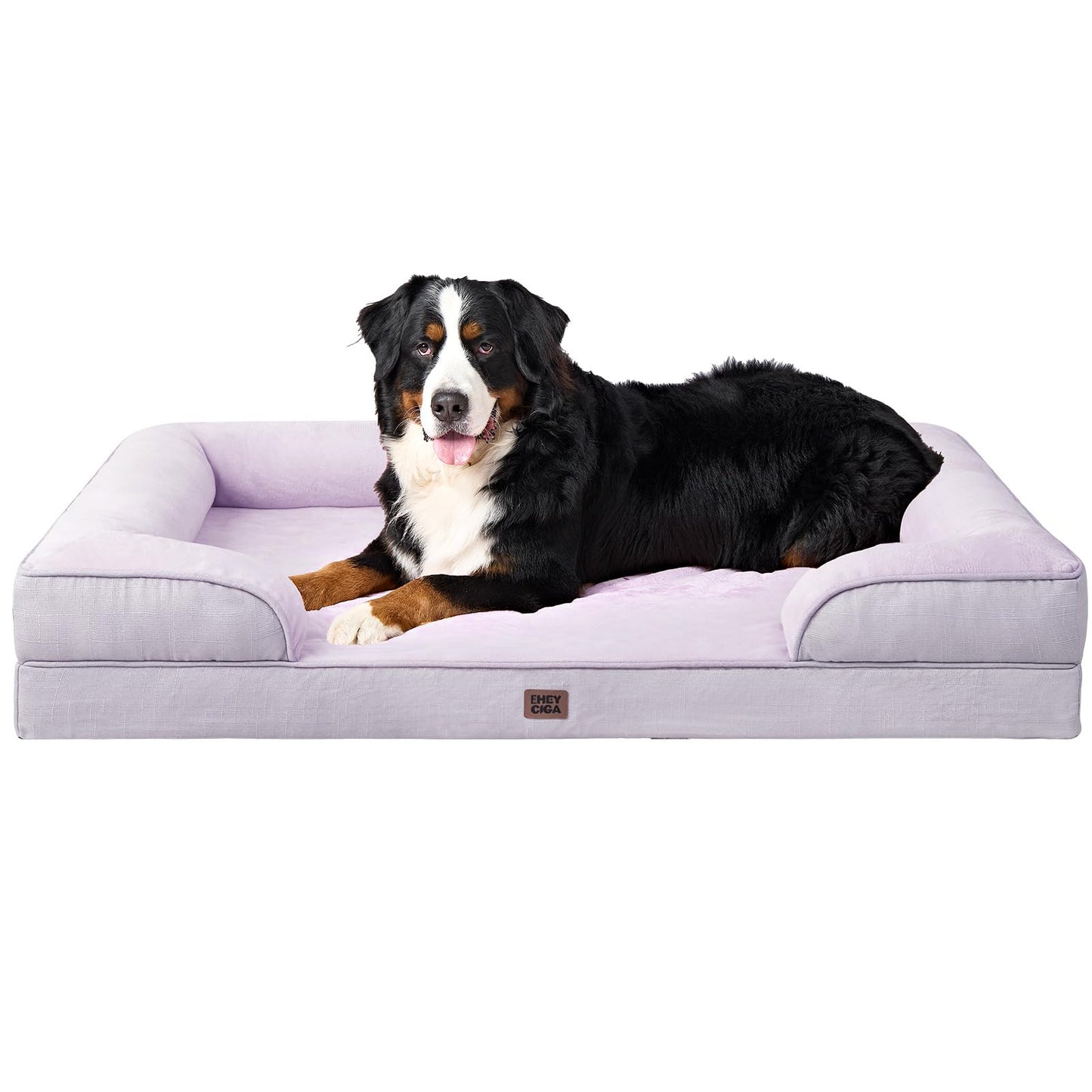 EHEYCIGA Orthopedic Dog Beds for Extra Large Dogs 44x32Inch, Waterproof Memory Foam XL Pet Bed with Sides, Non-Slip and Egg-Crate Foam Big Dog Couch Bed with Washable Removable Cover, Grey