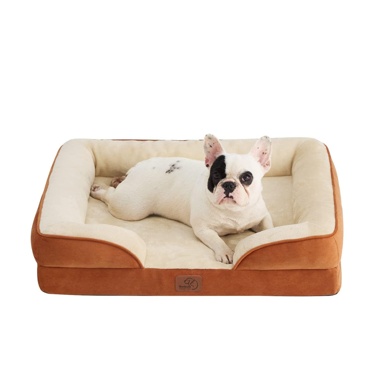 Bedsure Orthopedic Dog Bed Medium Size Dogs - Washable Small Medium Dog Cat Bed Waterproof, Comfort Cats Couch Sofa with Washable Removable Cover, Pets Bed with Nonskid Bottom, Grey, 28"