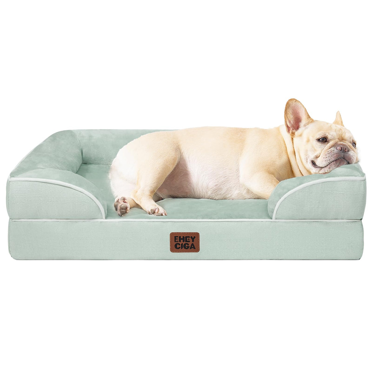 EHEYCIGA Orthopedic Dog Beds for Extra Large Dogs 44x32Inch, Waterproof Memory Foam XL Pet Bed with Sides, Non-Slip and Egg-Crate Foam Big Dog Couch Bed with Washable Removable Cover, Grey