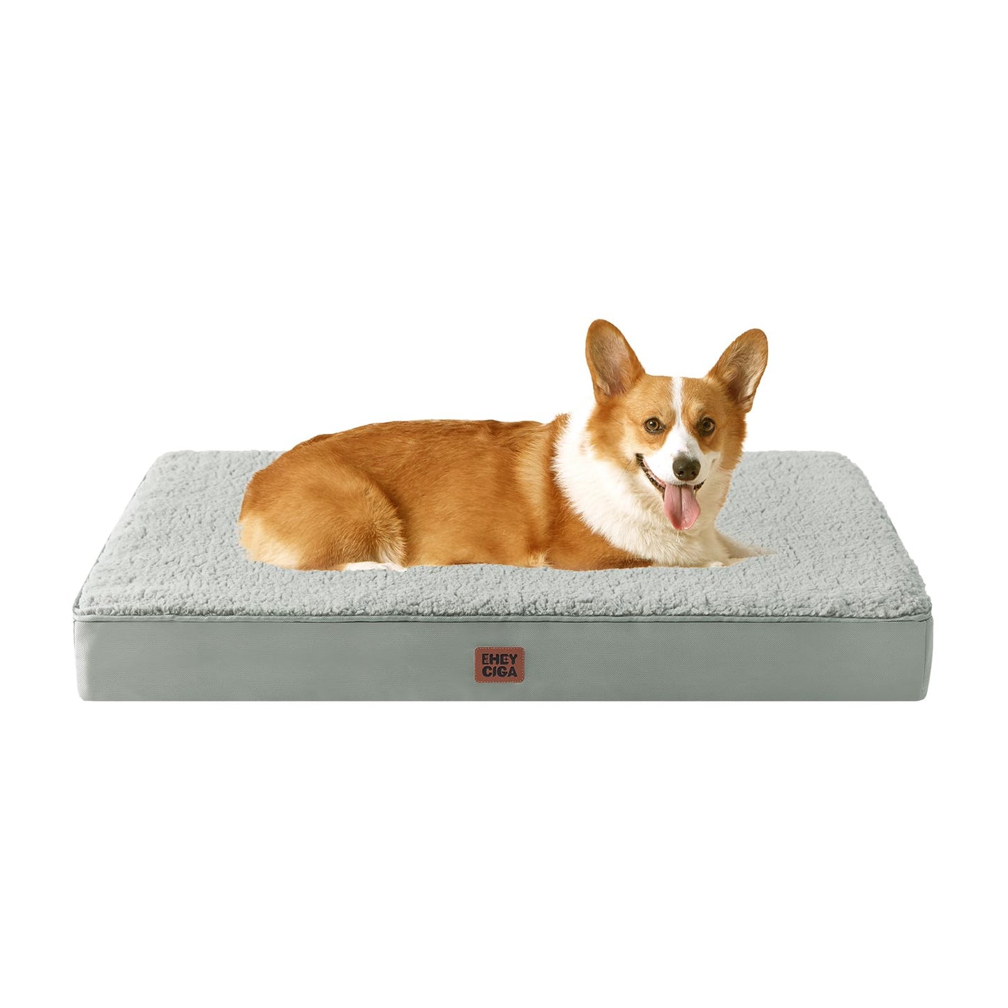 EHEYCIGA Orthopedic XL Dog Beds for Extra Large Dogs with Removable Washable Cover for Crate, Grey, 41x27