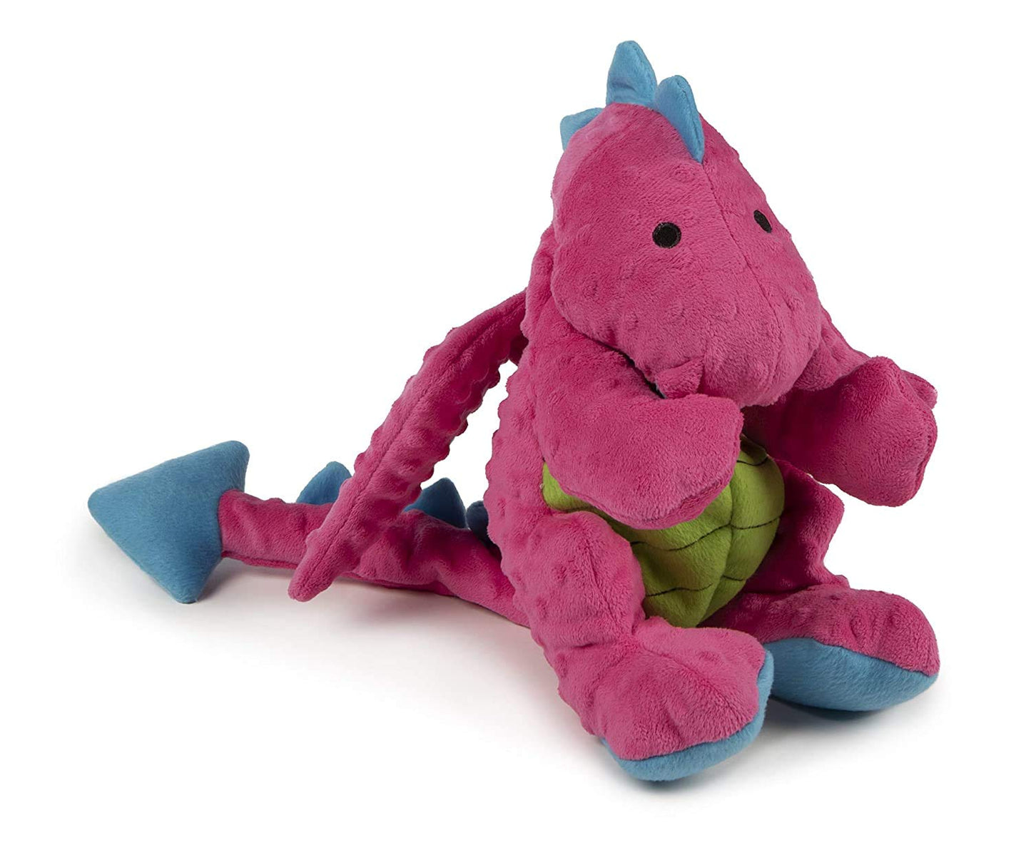 goDog Bubble Plush Dragons Squeaky Dog Toy, Chew Guard Technology - Coral, Large
