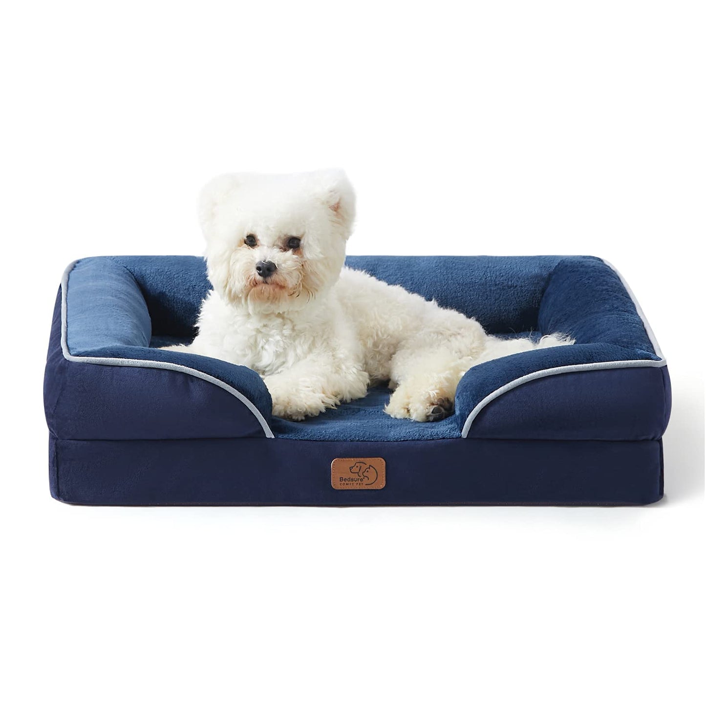 Bedsure Orthopedic Dog Bed Medium Size Dogs - Washable Small Medium Dog Cat Bed Waterproof, Comfort Cats Couch Sofa with Washable Removable Cover, Pets Bed with Nonskid Bottom, Grey, 28"