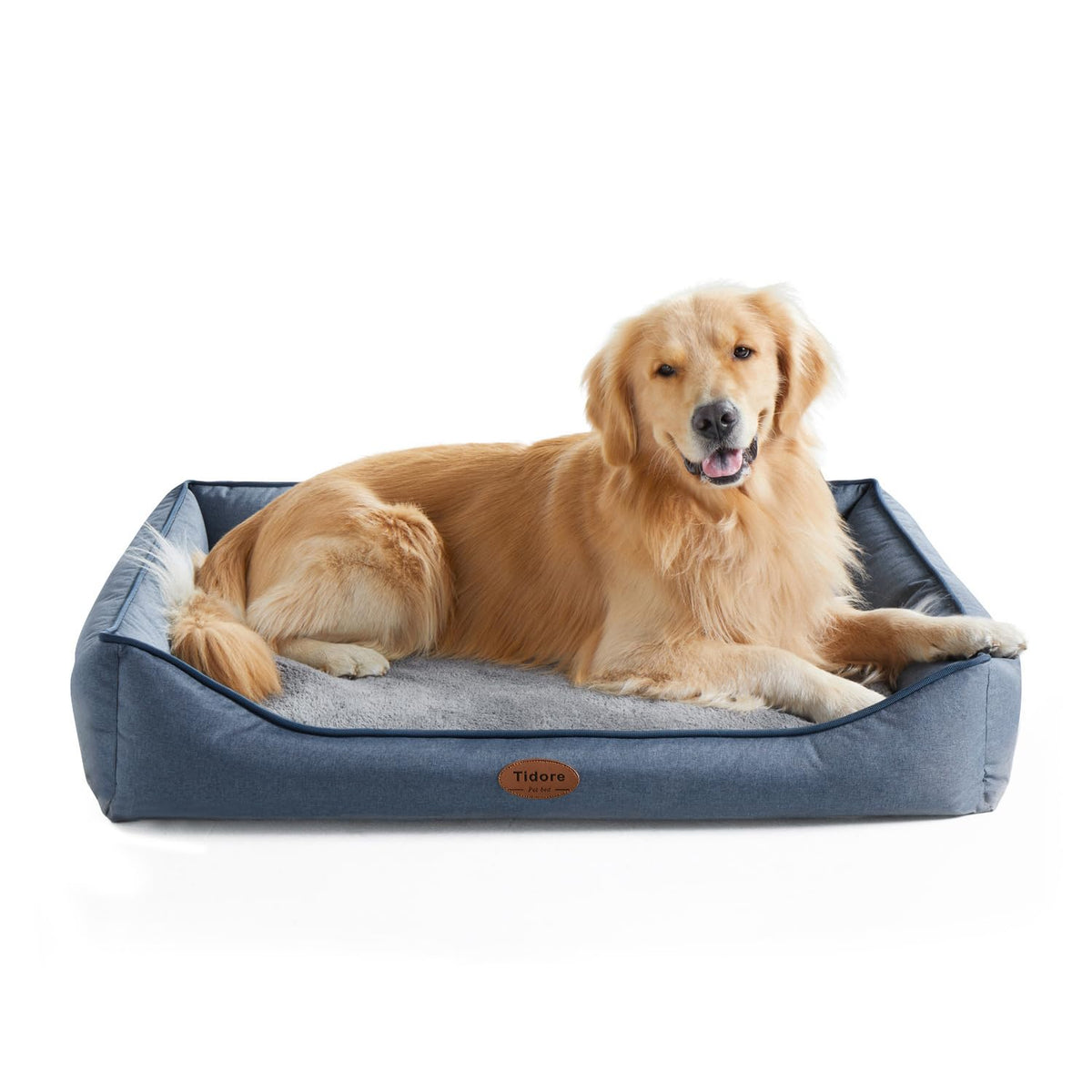 Tidore Orthopedic Dog Bed Medium Size Dog, Durable Egg Crate Foam Sofa Dog Bed with Washable Removable Cover, Waterproof Lining, Pet Beds for Medium Dogs, Navy